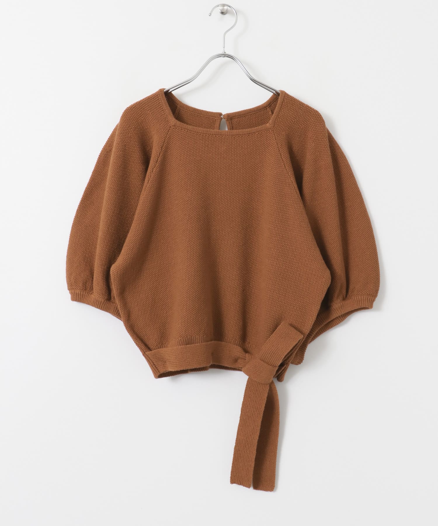 バルーンスリーブニット BROWN one