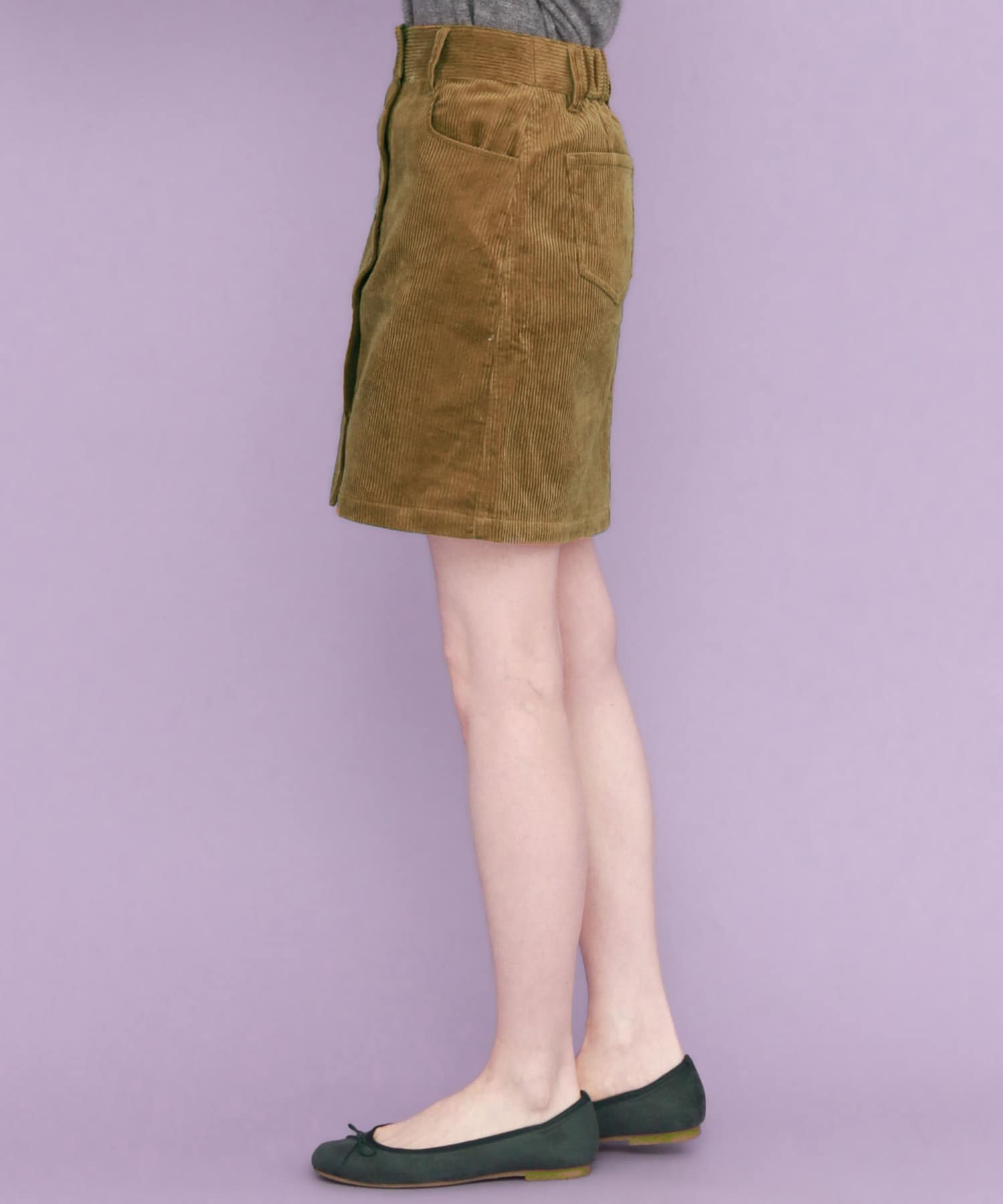 コーデュロイミニスカート∴ CAMEL one
