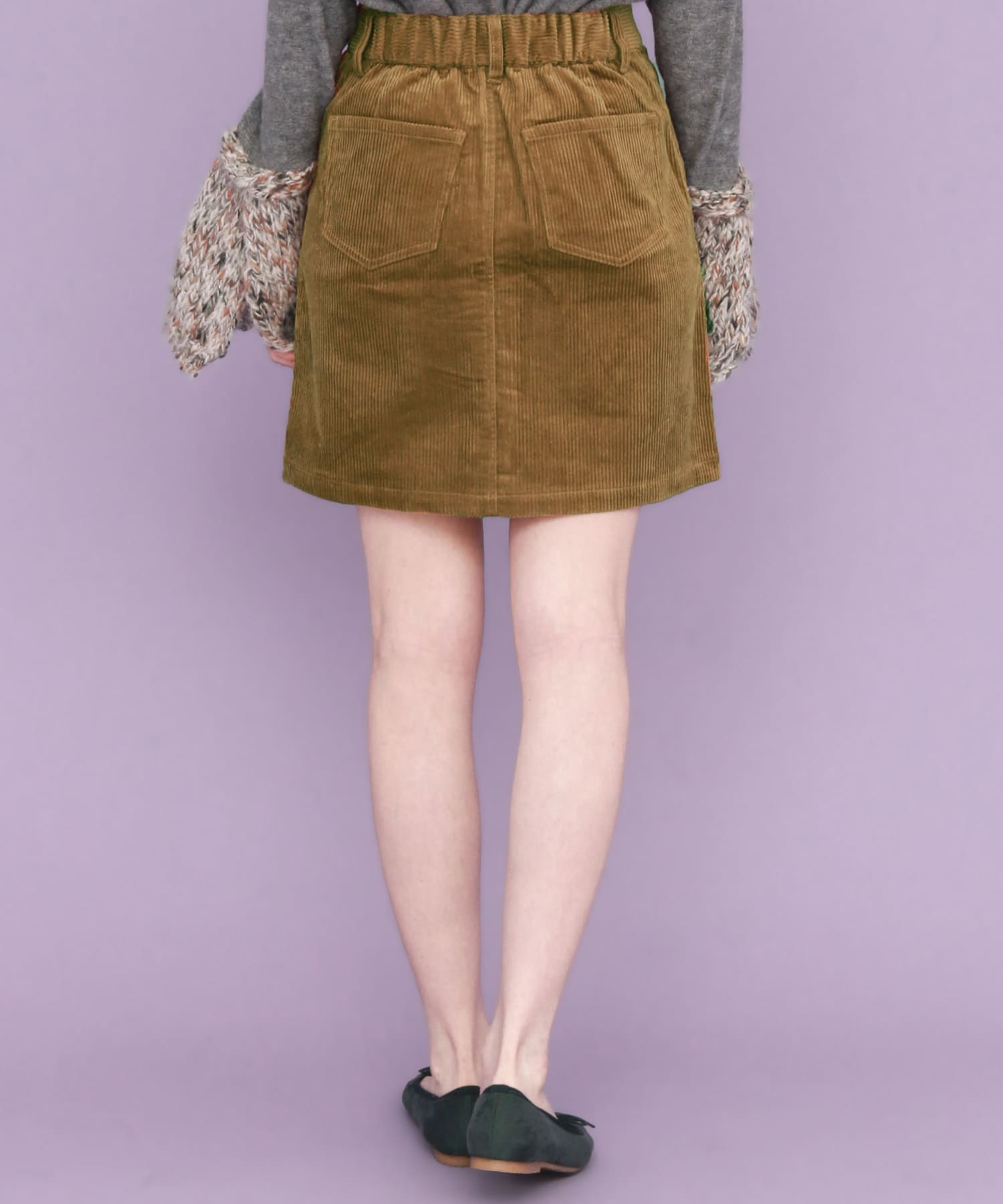 コーデュロイミニスカート∴ CAMEL one