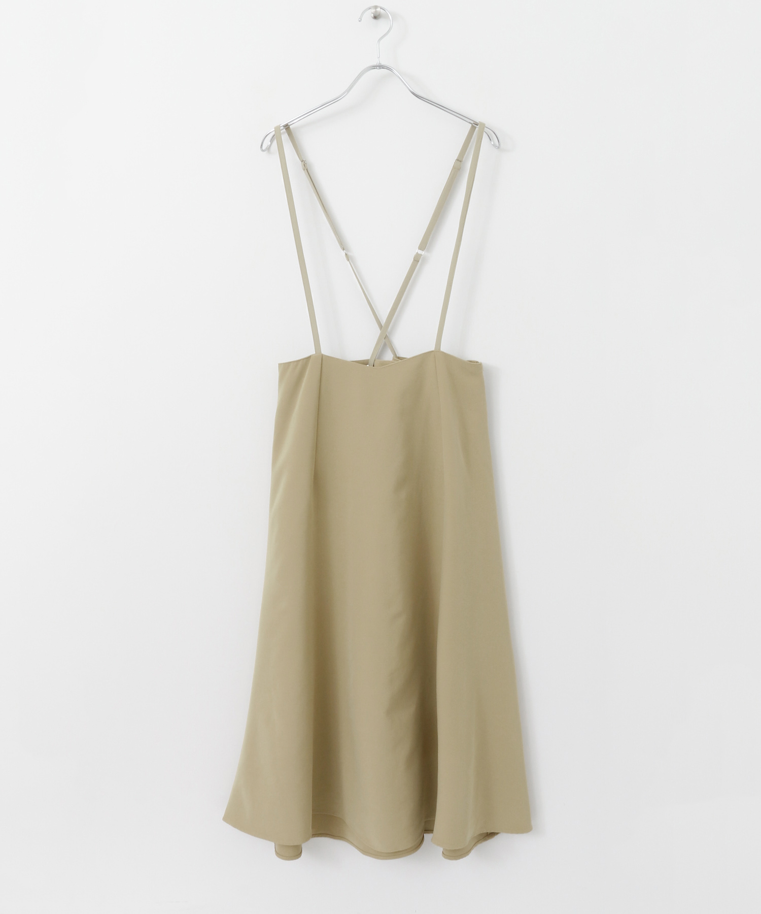 サスペンダーフレアスカート∴ BEIGE one