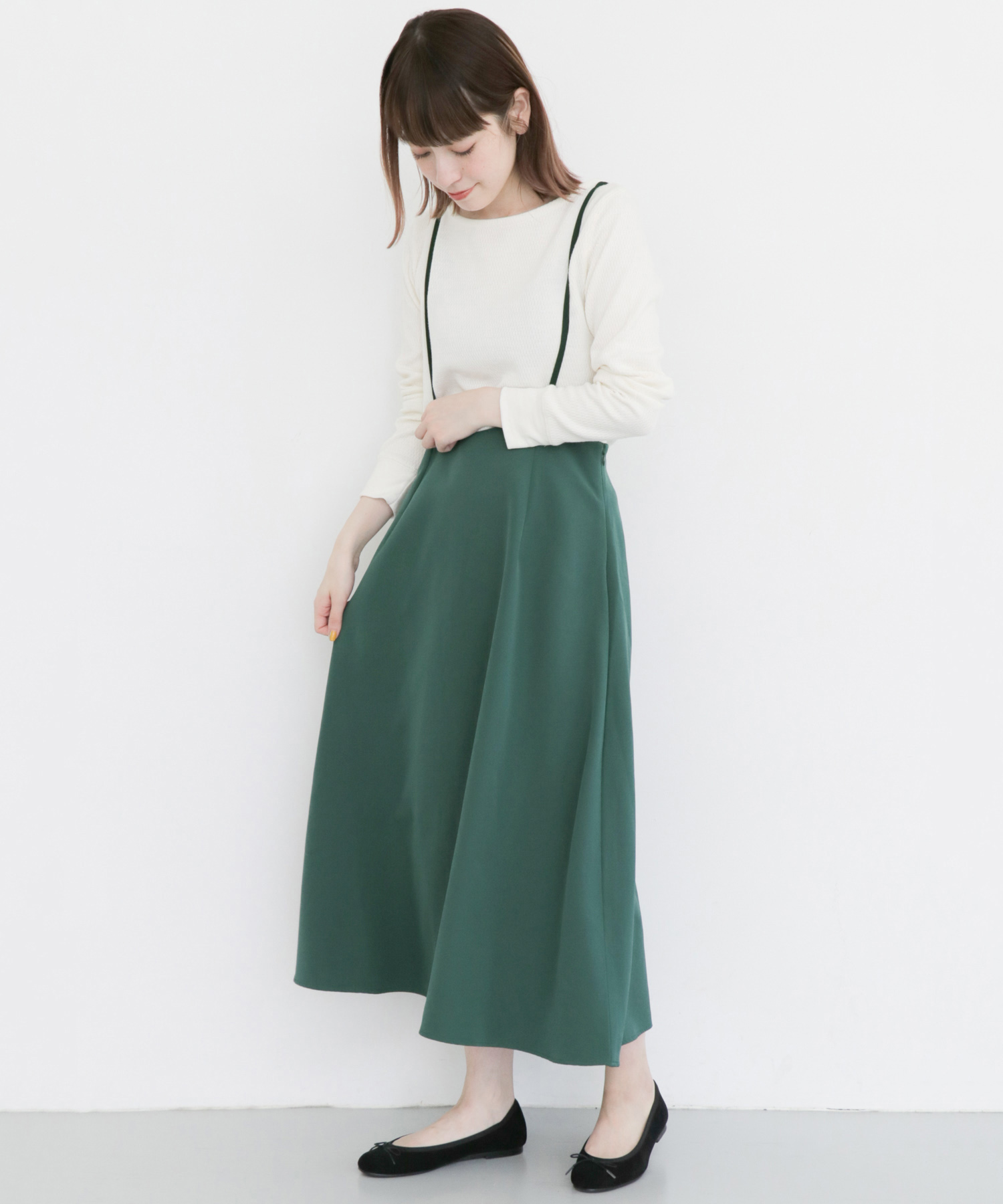 サスペンダーフレアスカート∴