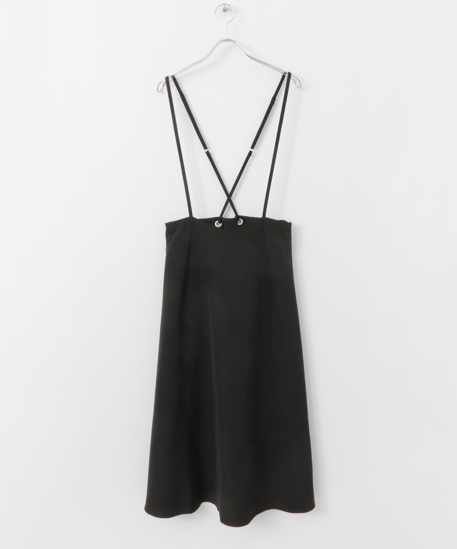 サスペンダーフレアスカート∴ BLACK one