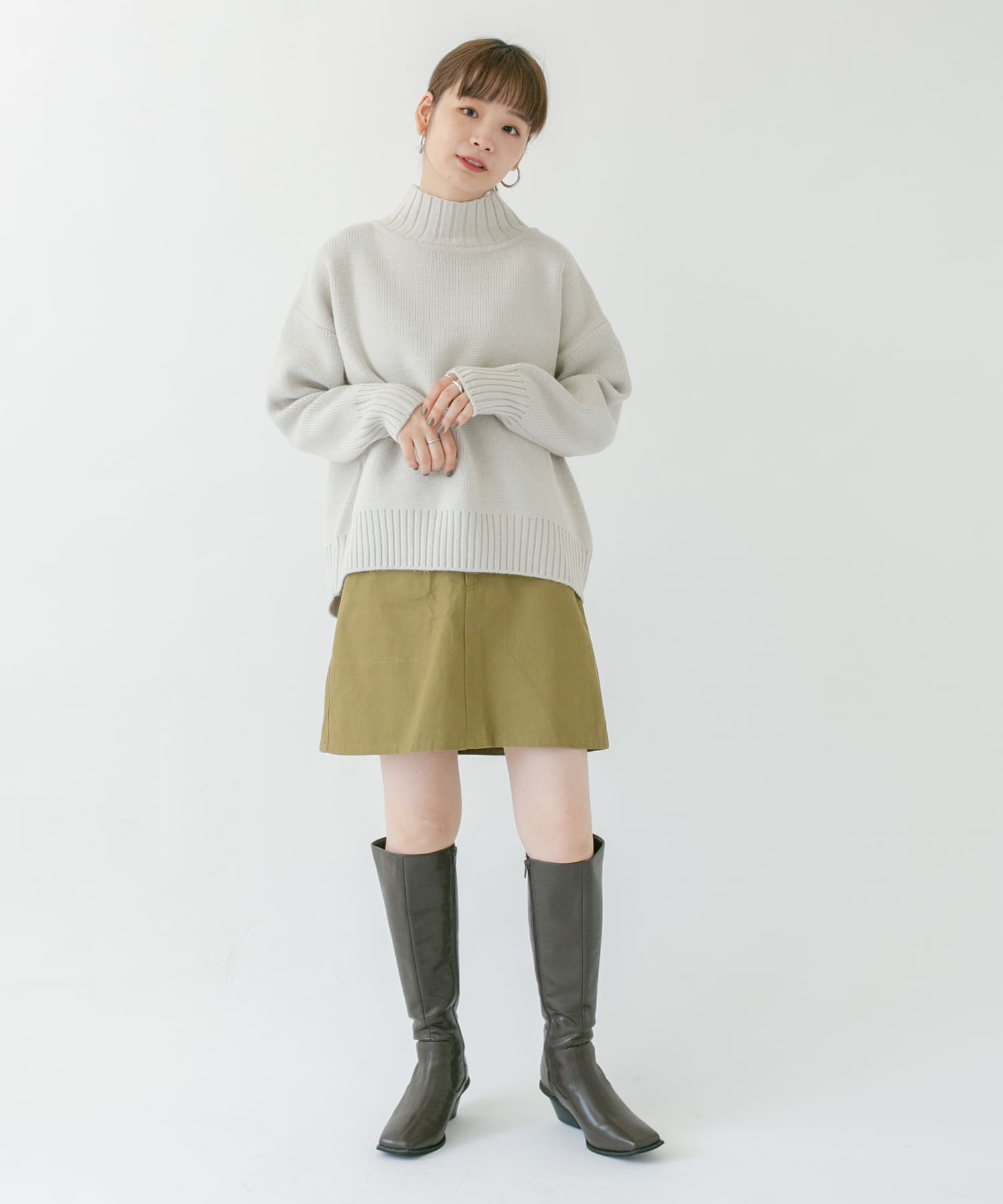 ウエストフリルミニスカート Y.KHAKI one