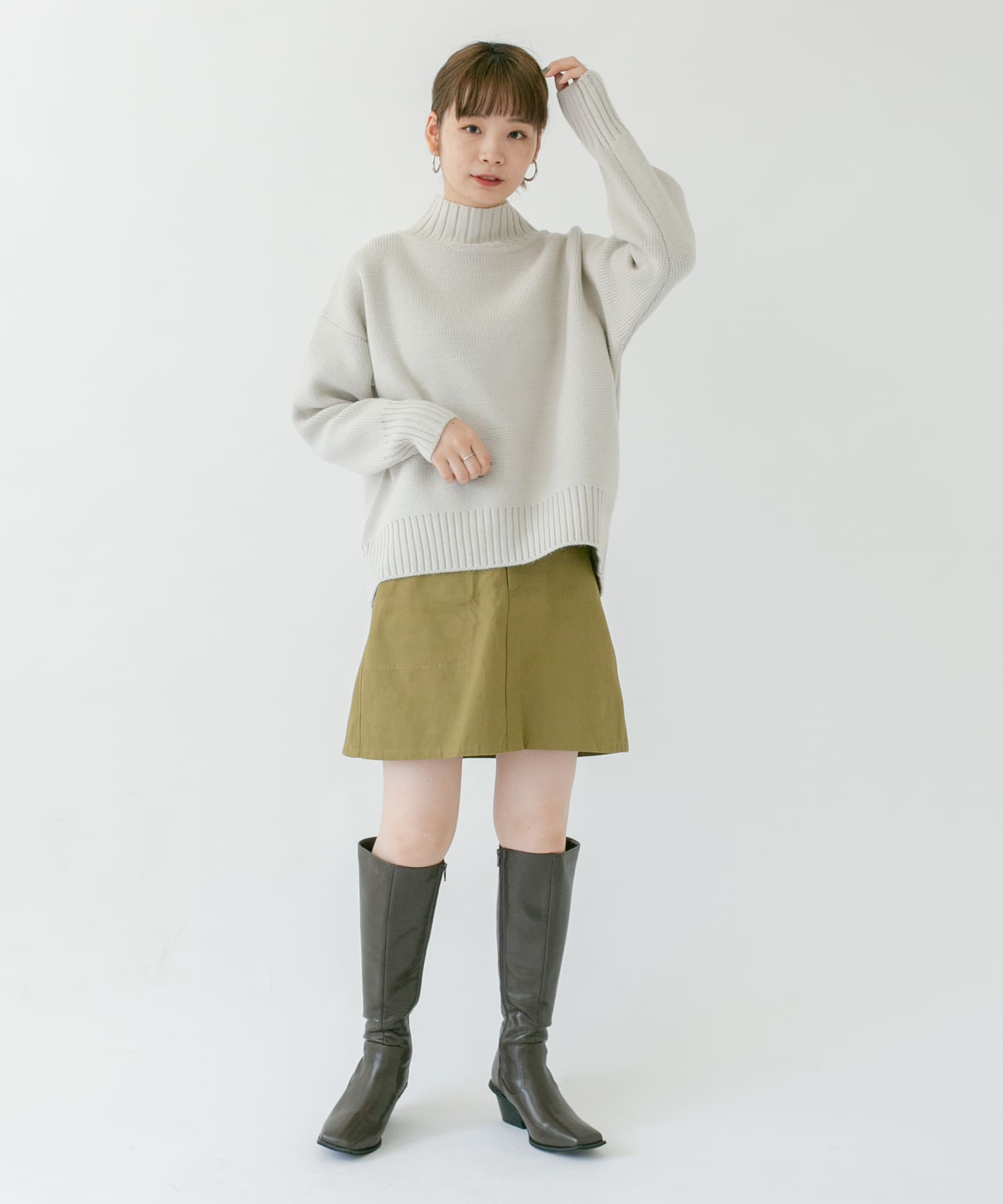 ウエストフリルミニスカート Y.KHAKI one