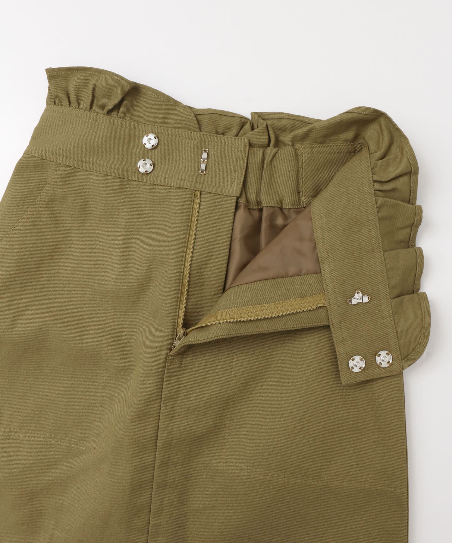 ウエストフリルミニスカート Y.KHAKI one