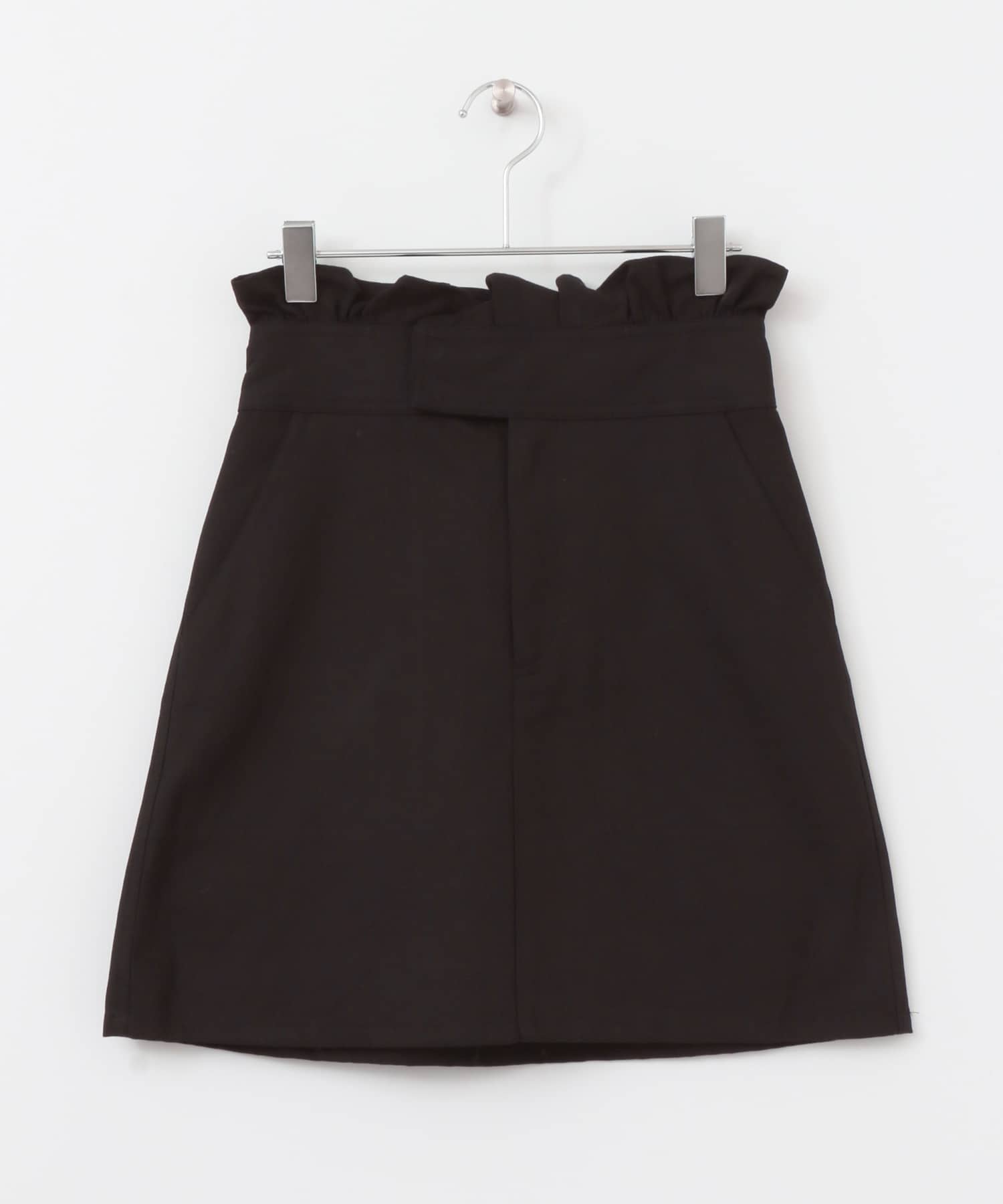 ウエストフリルミニスカート BLACK one