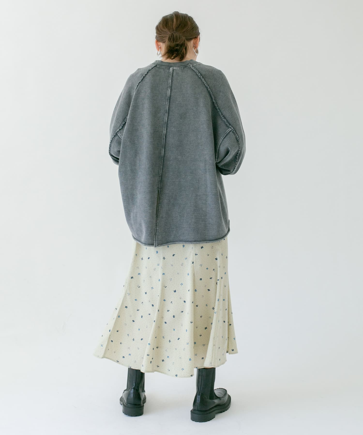 ドット×フラワーマーメイドスカート BEIGE one