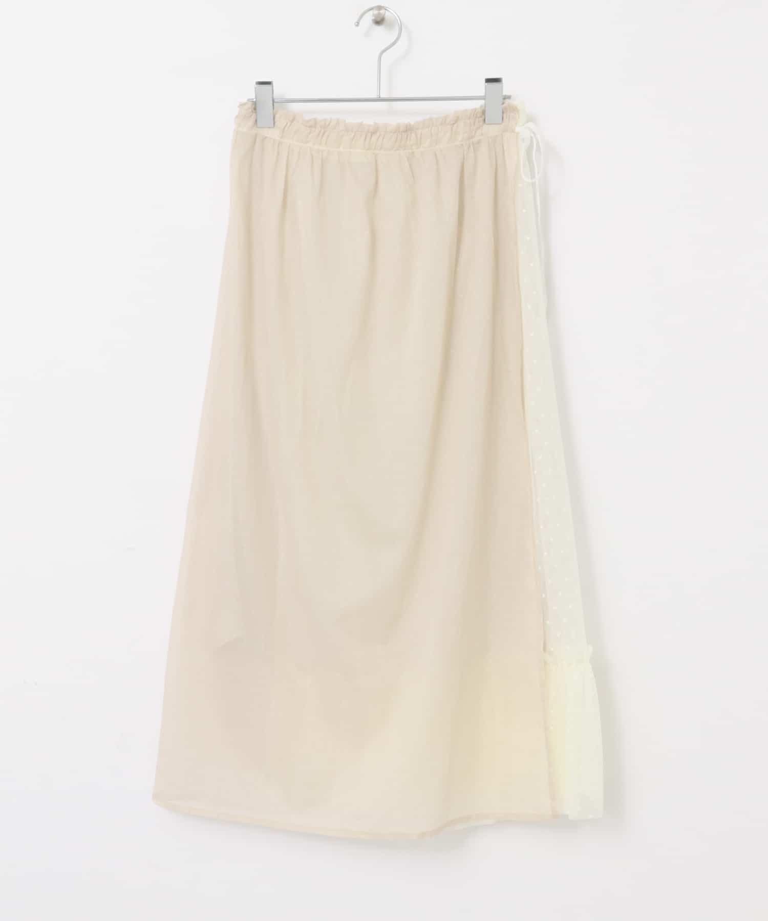 レイヤードシアー巻きスカート∴ IVORY one
