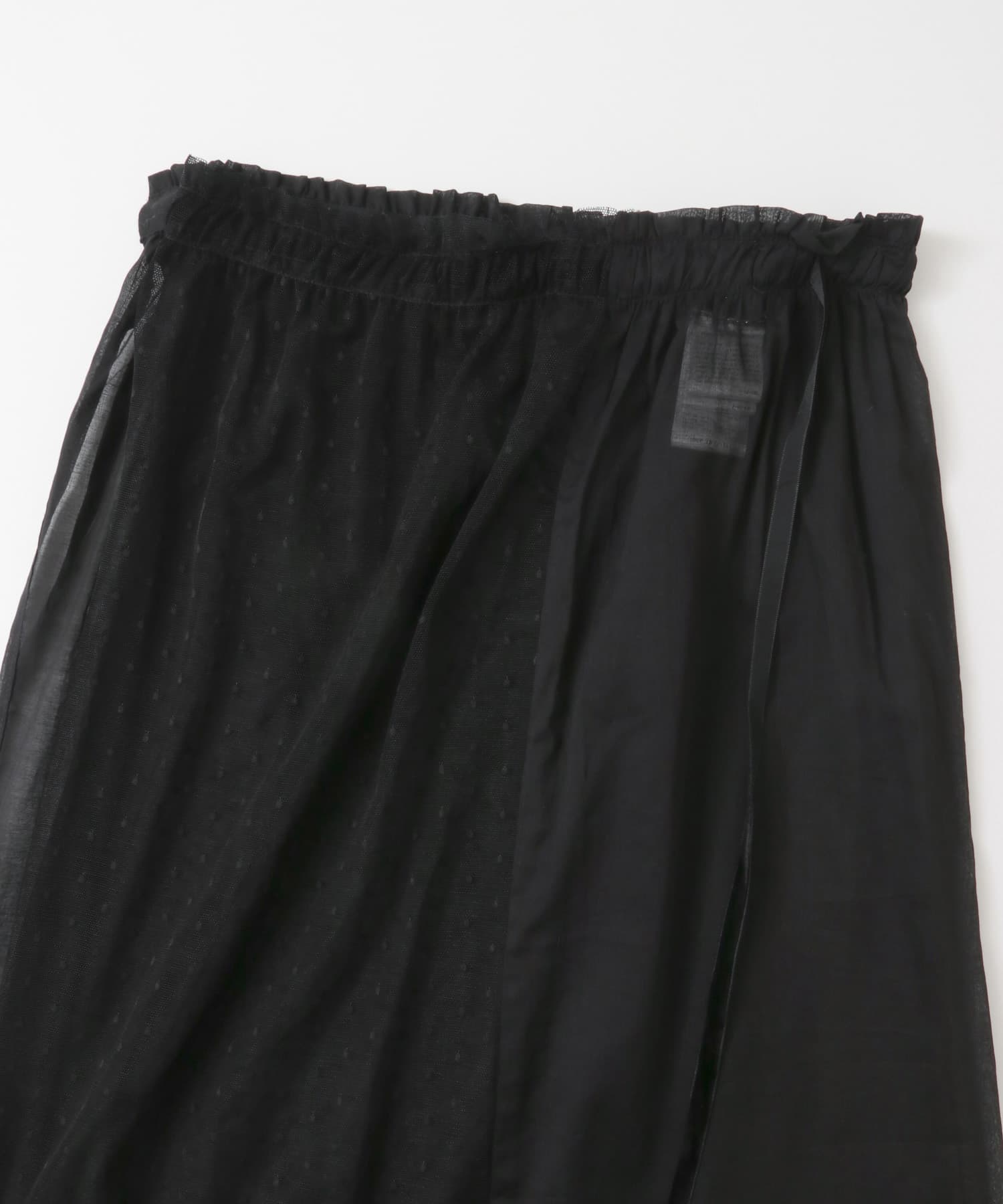 レイヤードシアー巻きスカート∴ BLACK one