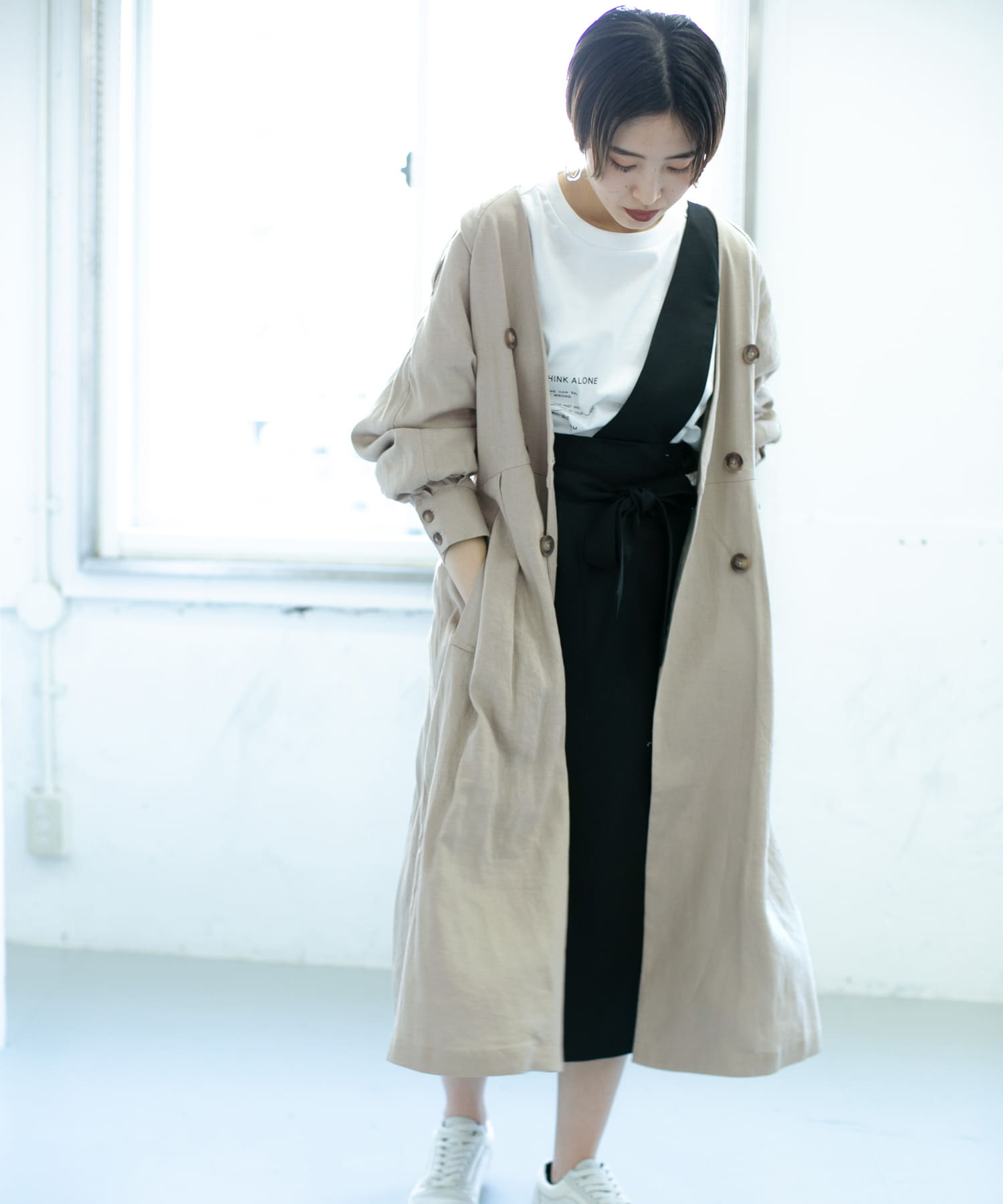 トレンチドレスコート∴ GREIGE one