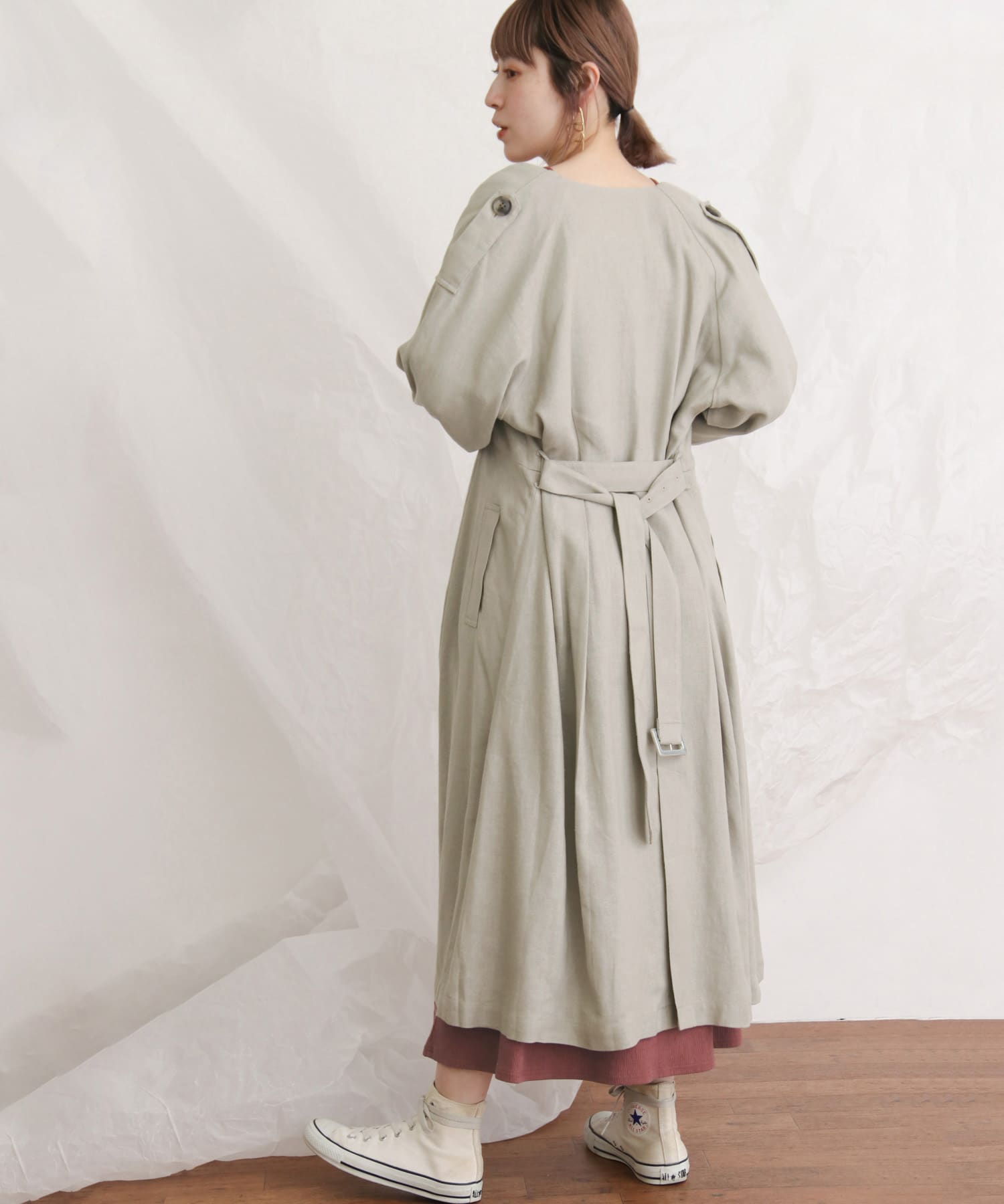 トレンチドレスコート∴ GREIGE one