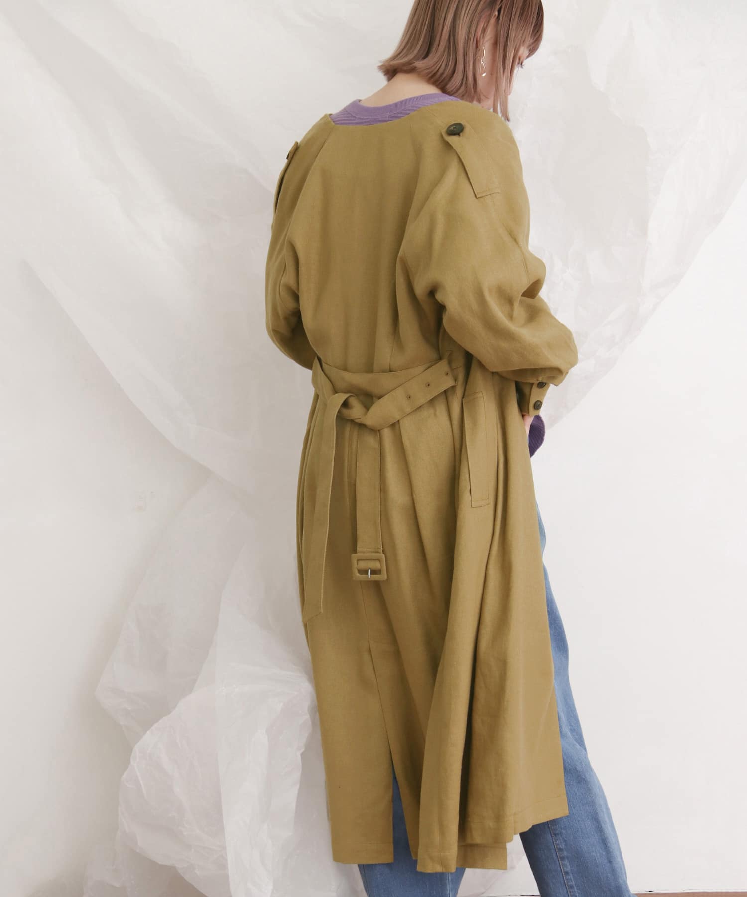 トレンチドレスコート∴ CAMEL one