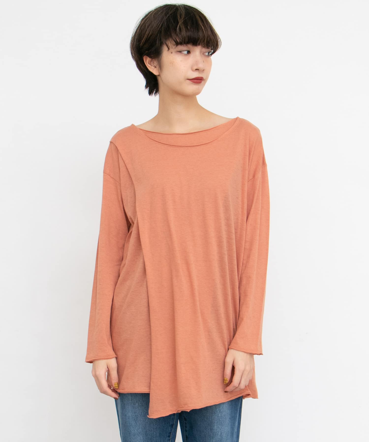 ラップロングカットソー∴ PEACH one