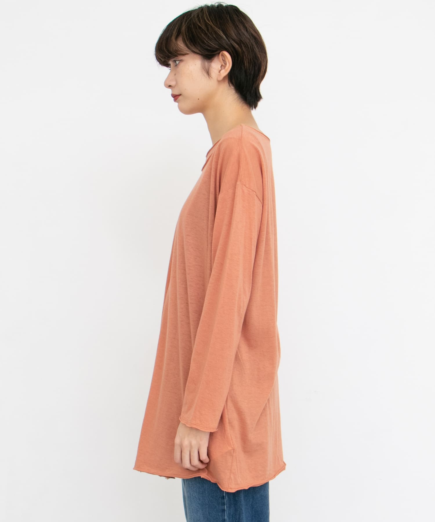 ラップロングカットソー∴ PEACH one