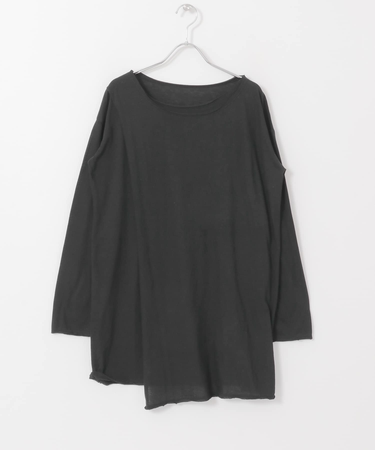 ラップロングカットソー∴ BLACK one