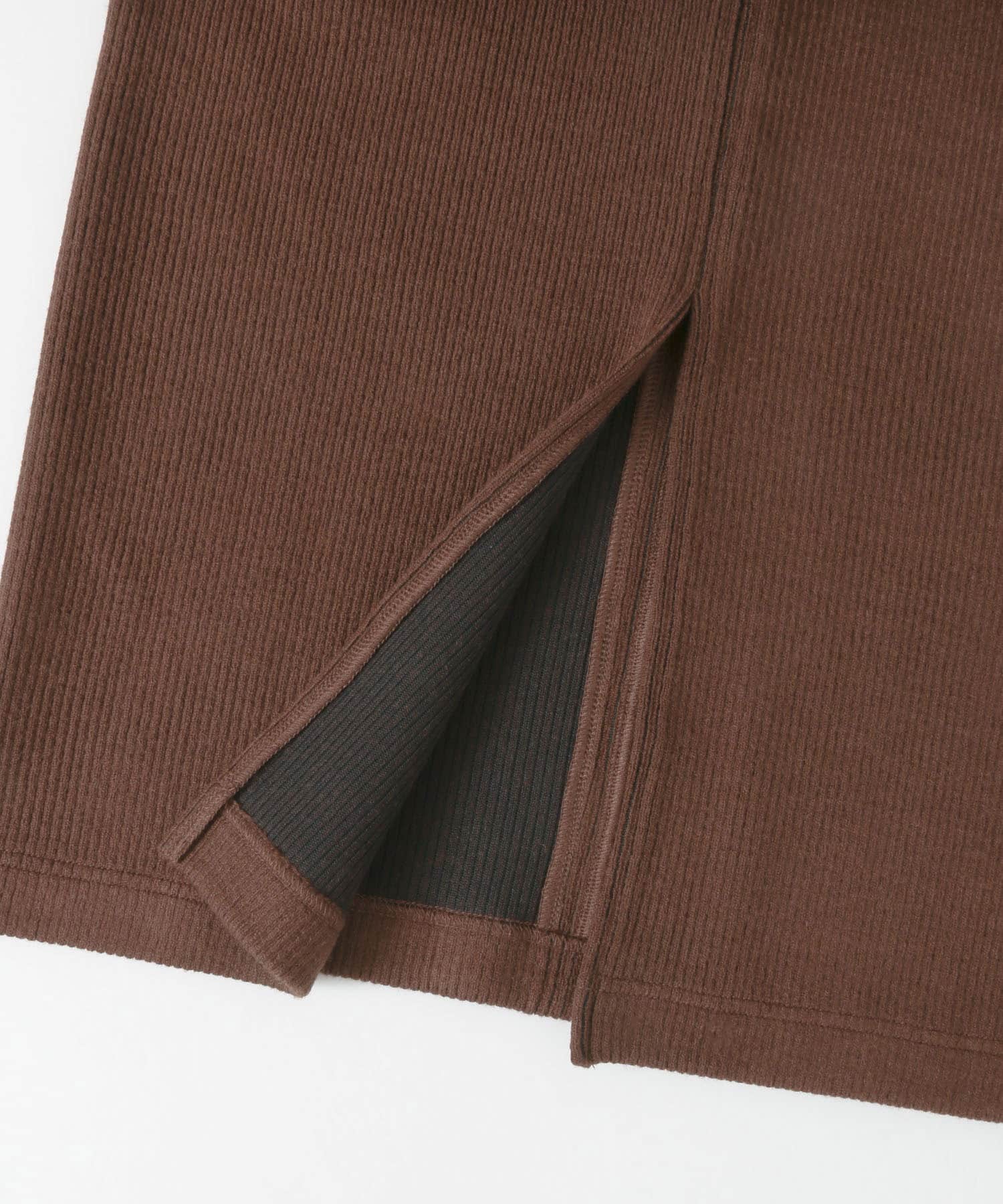 サイドポケットリブタイトスカート BROWN one