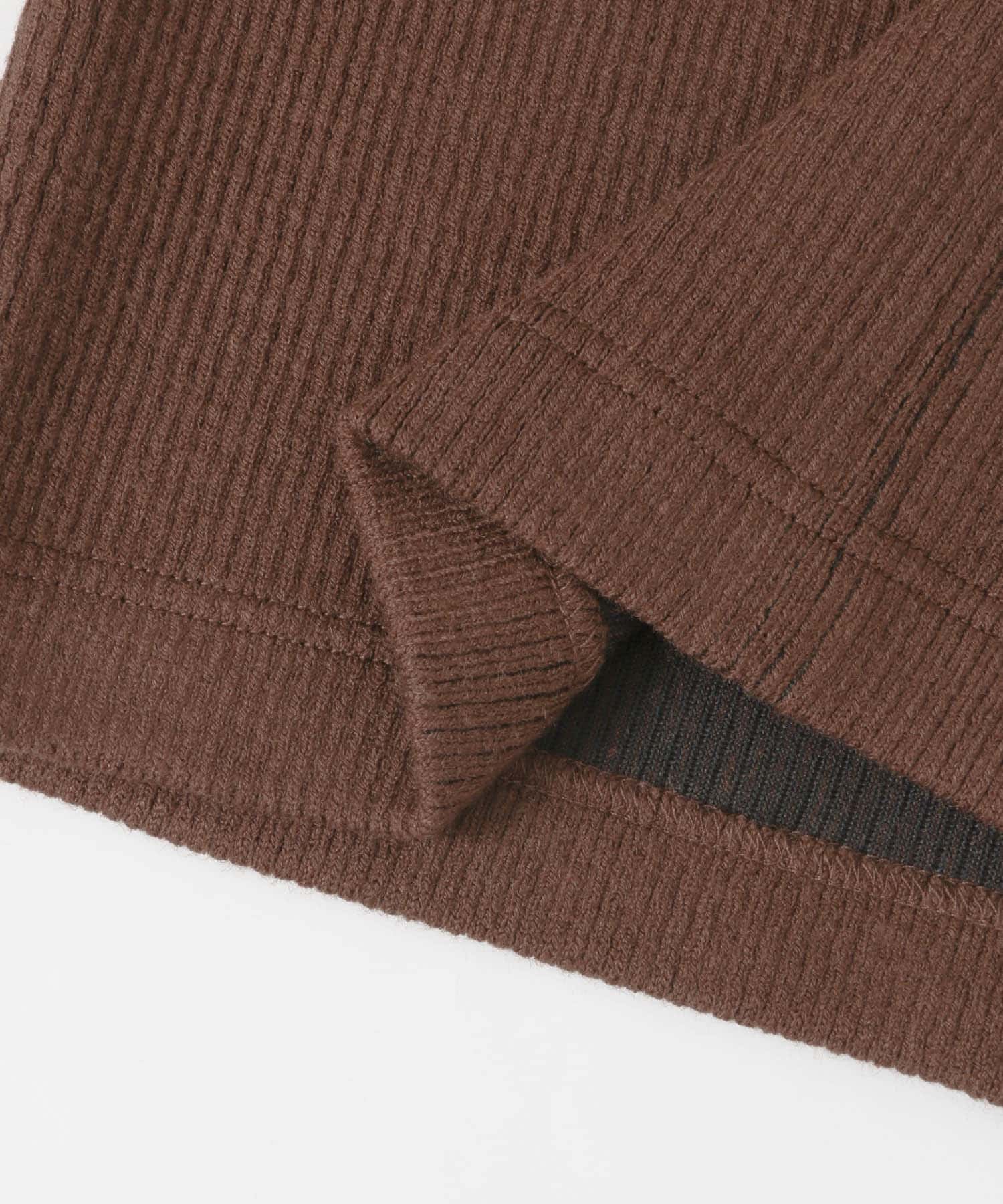 サイドポケットリブタイトスカート BROWN one