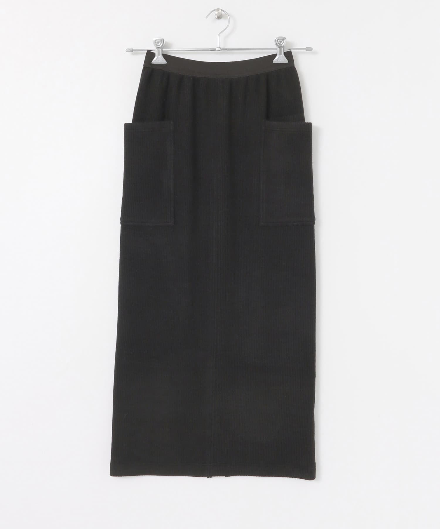 サイドポケットリブタイトスカート BLACK one