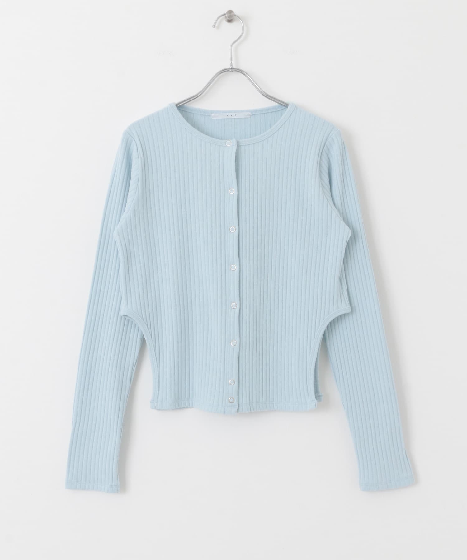 サイドカットアウトリブトップス L.BLUE one