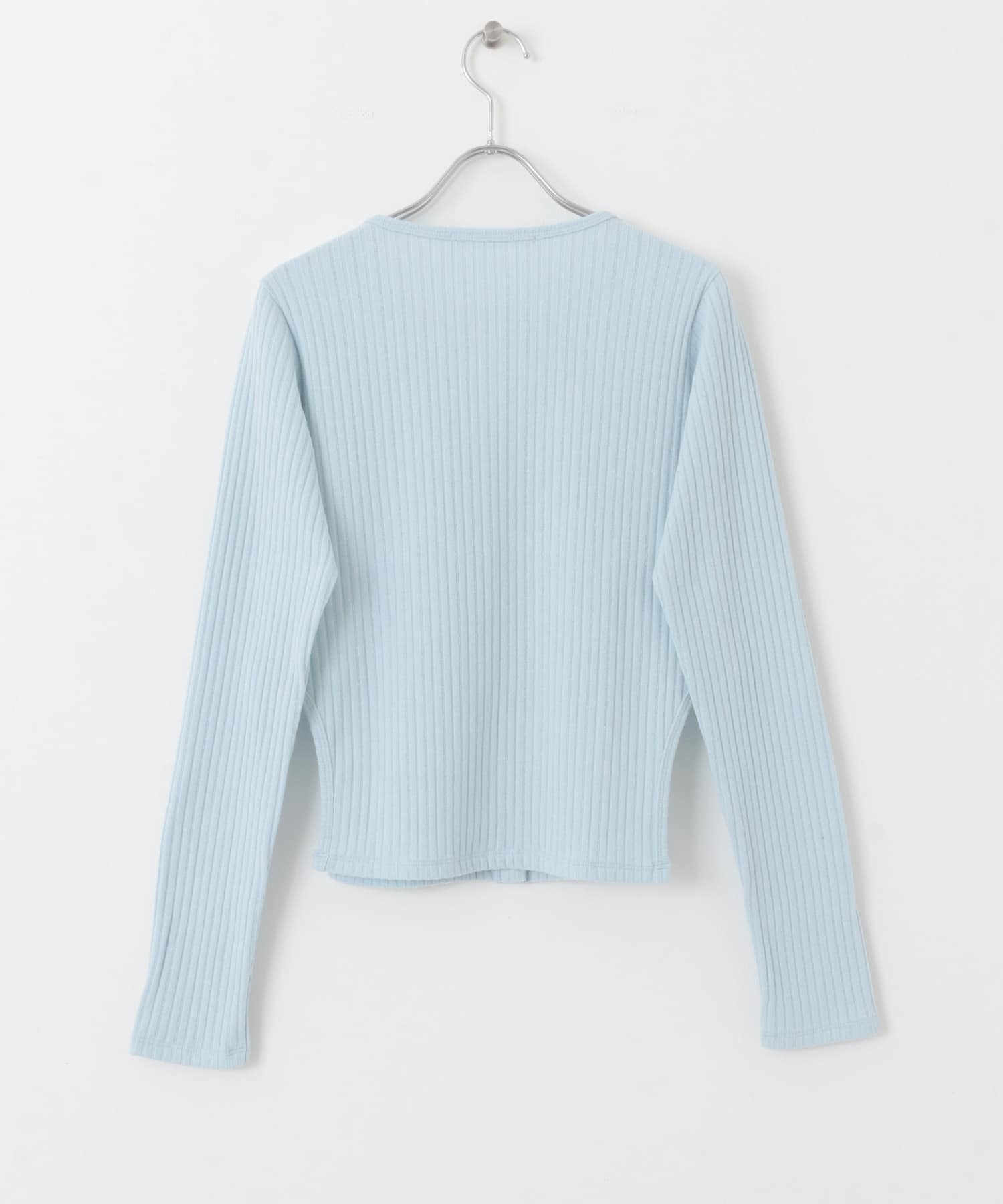 サイドカットアウトリブトップス L.BLUE one