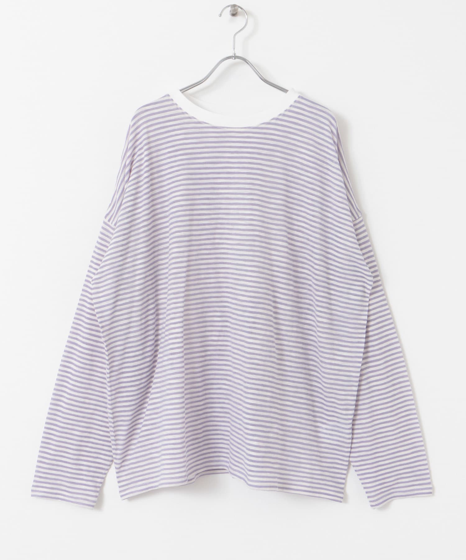 シアーボーダールーズカットソー PURPLE one