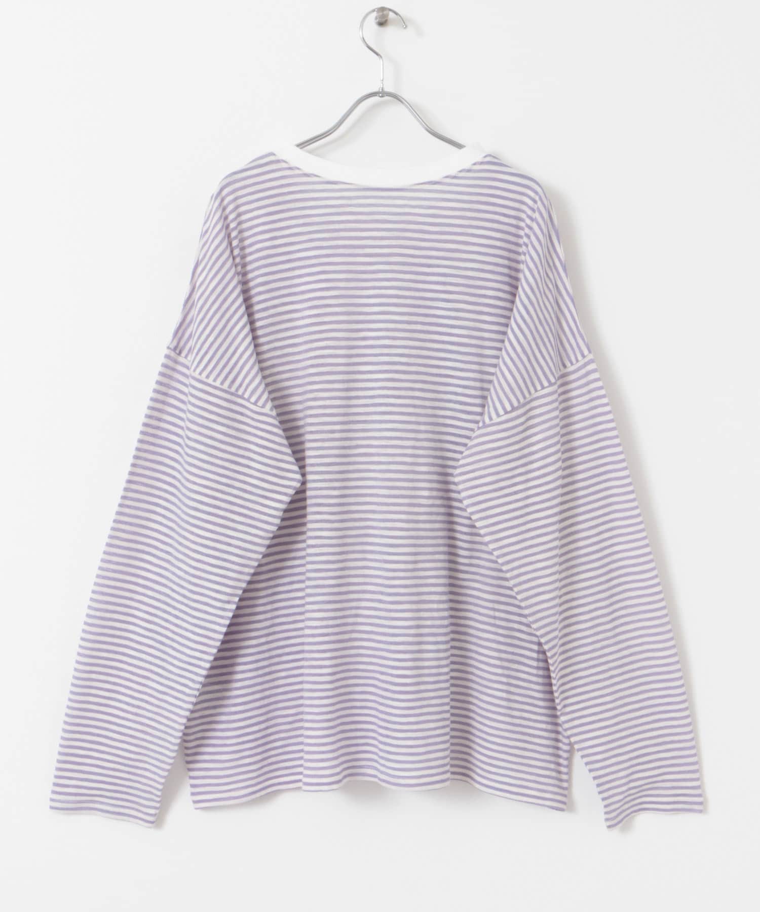 シアーボーダールーズカットソー PURPLE one