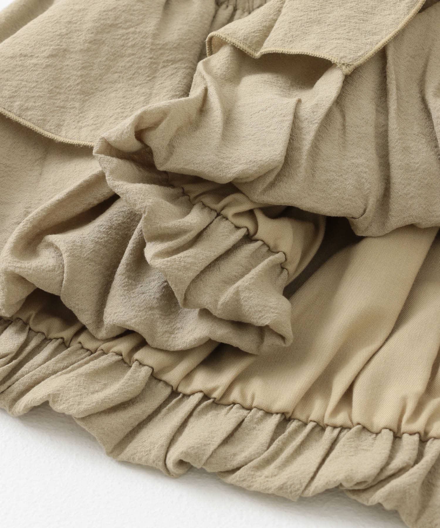 シャーリングビスチェSETトップス YEL×BEIGE one