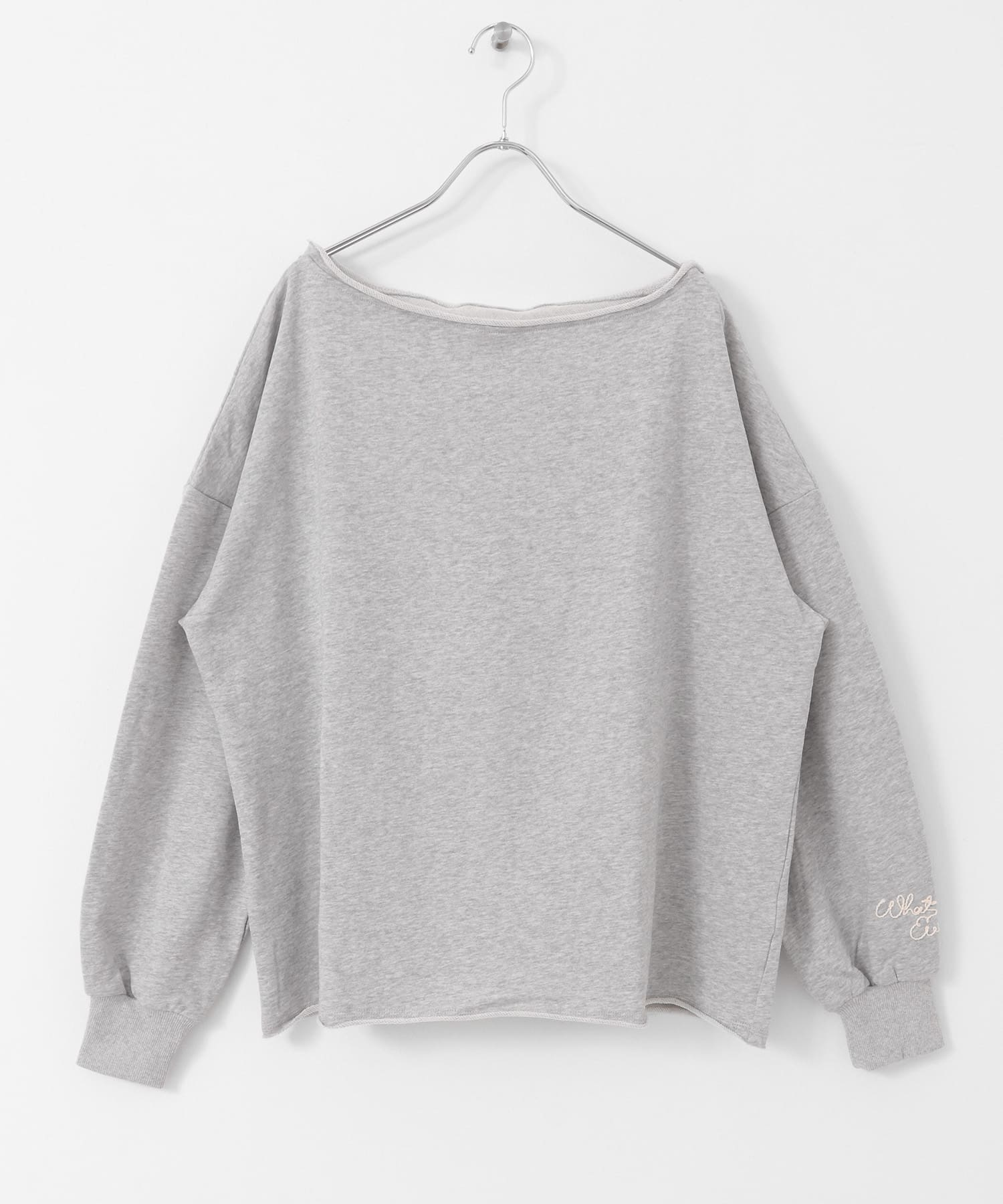オフショルダーロゴスウェット TOP GRAY one