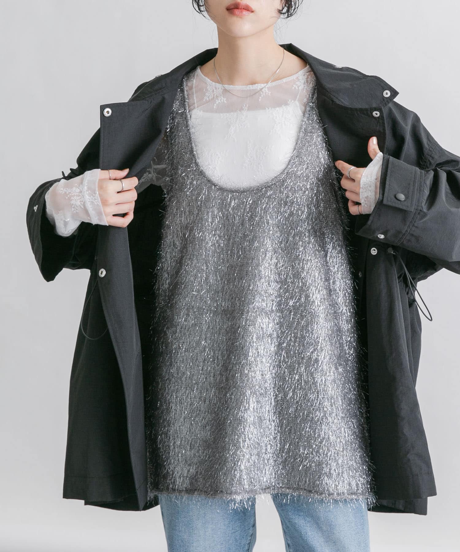 グリッターフェザータンクトップ