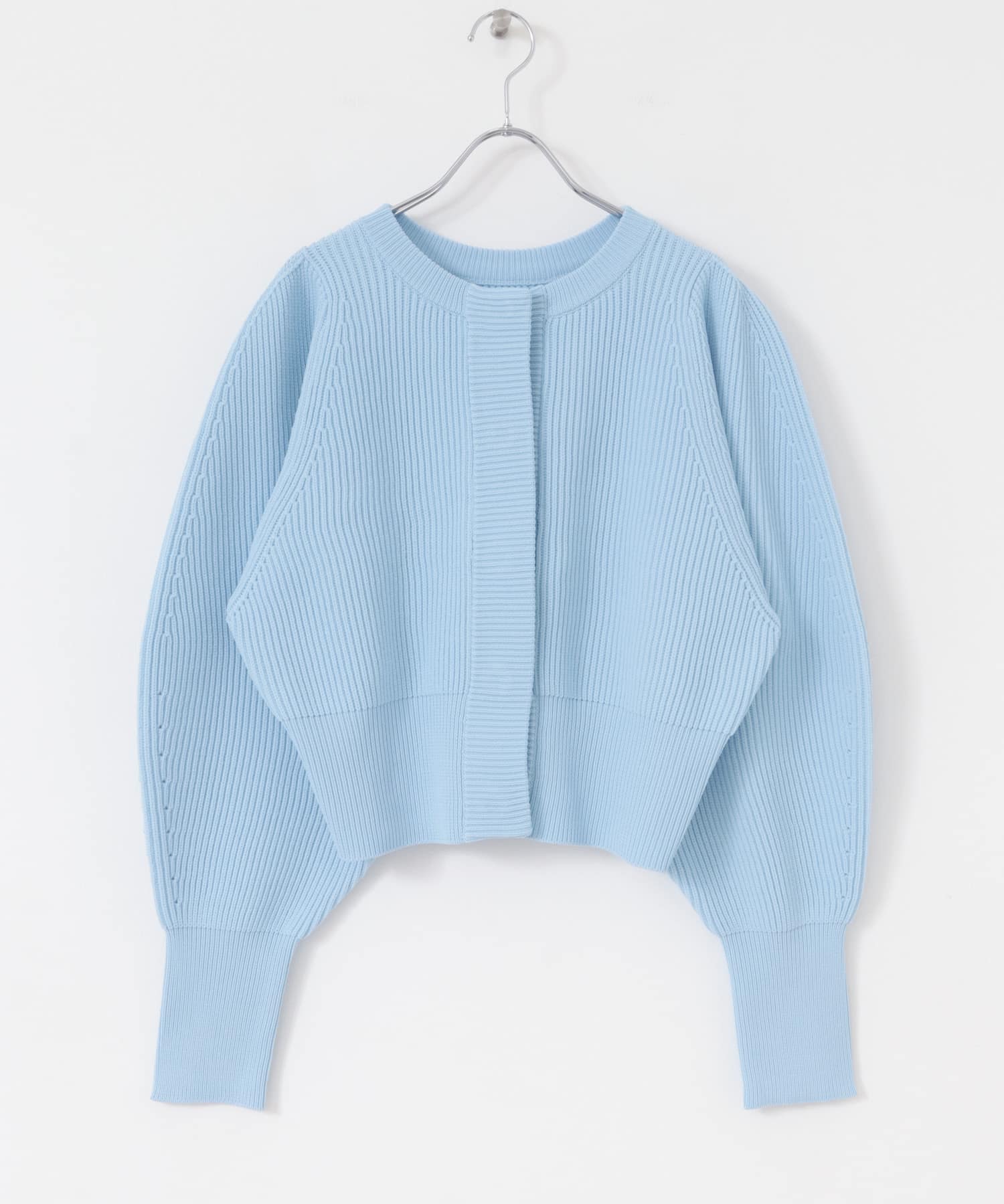 フォルムニットカーディガン L.BLUE one