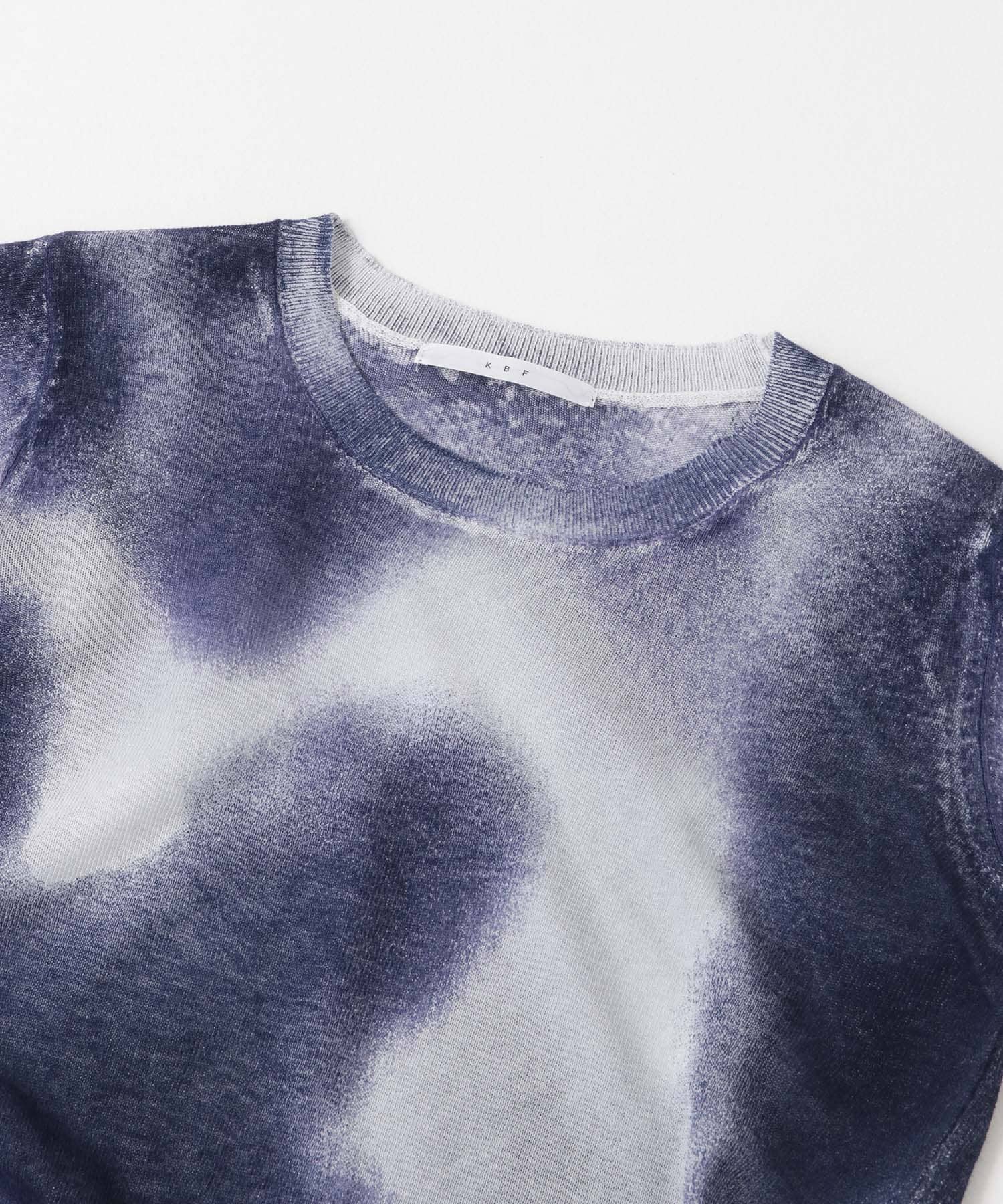 シアーマーブルニット NAVY one