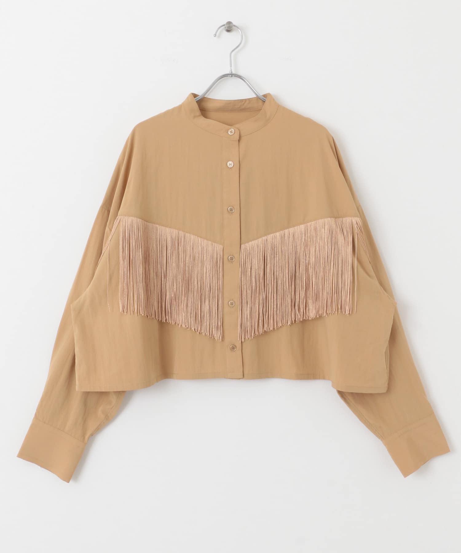 フリンジデザインシャツ BEIGE one