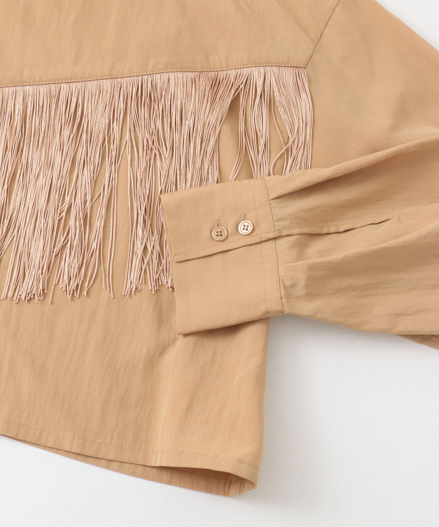 フリンジデザインシャツ BEIGE one
