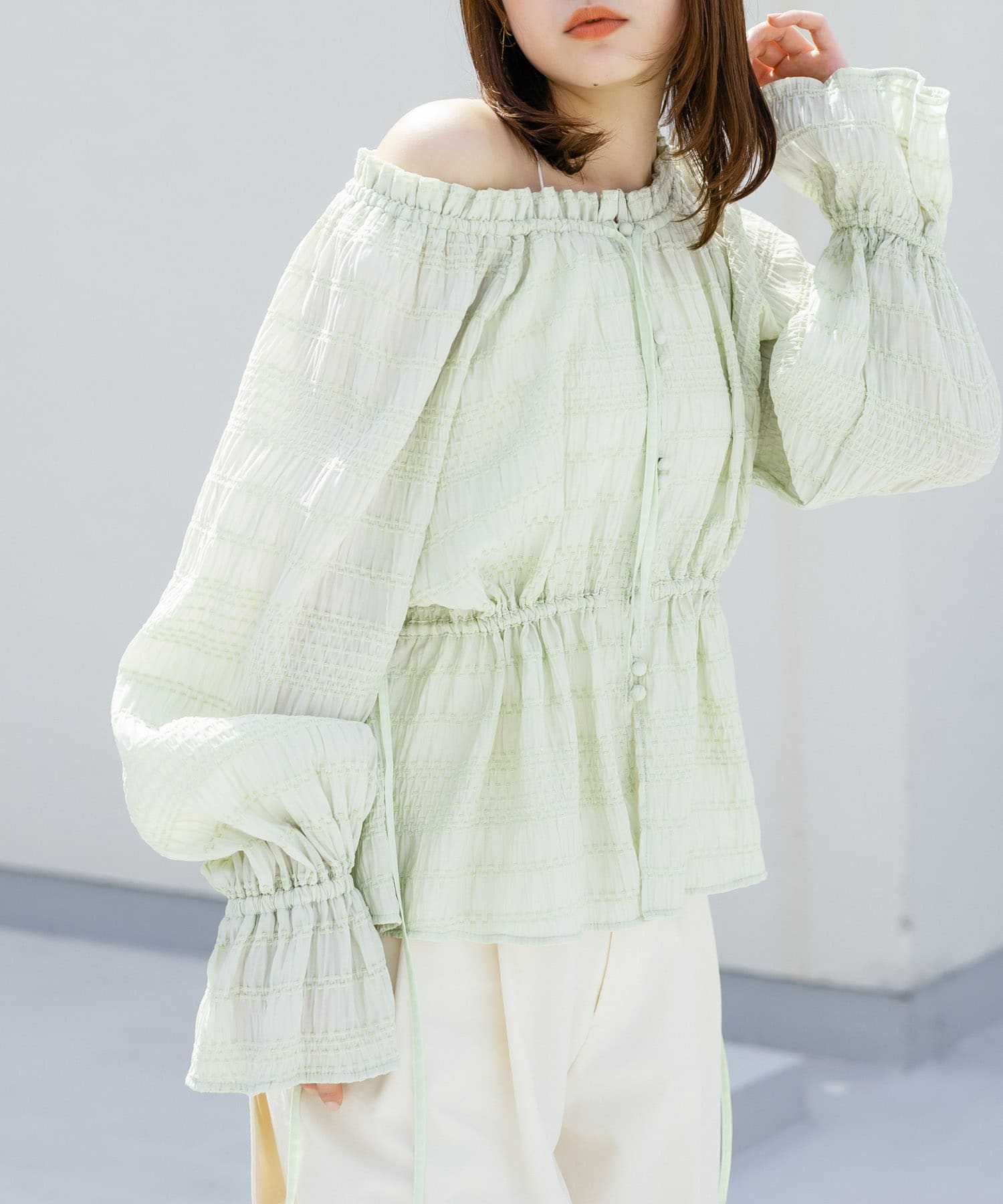 2WAYオフショルブラウス