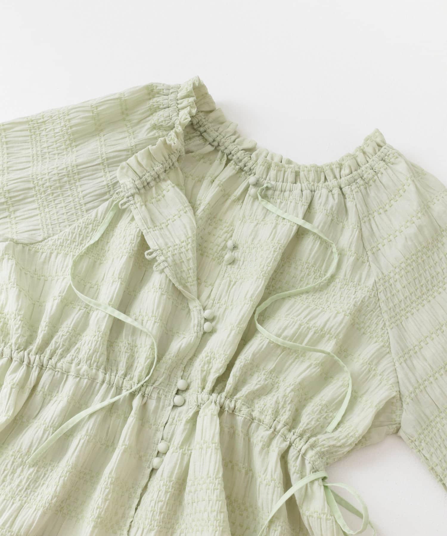 2WAYオフショルブラウス L.GREEN one