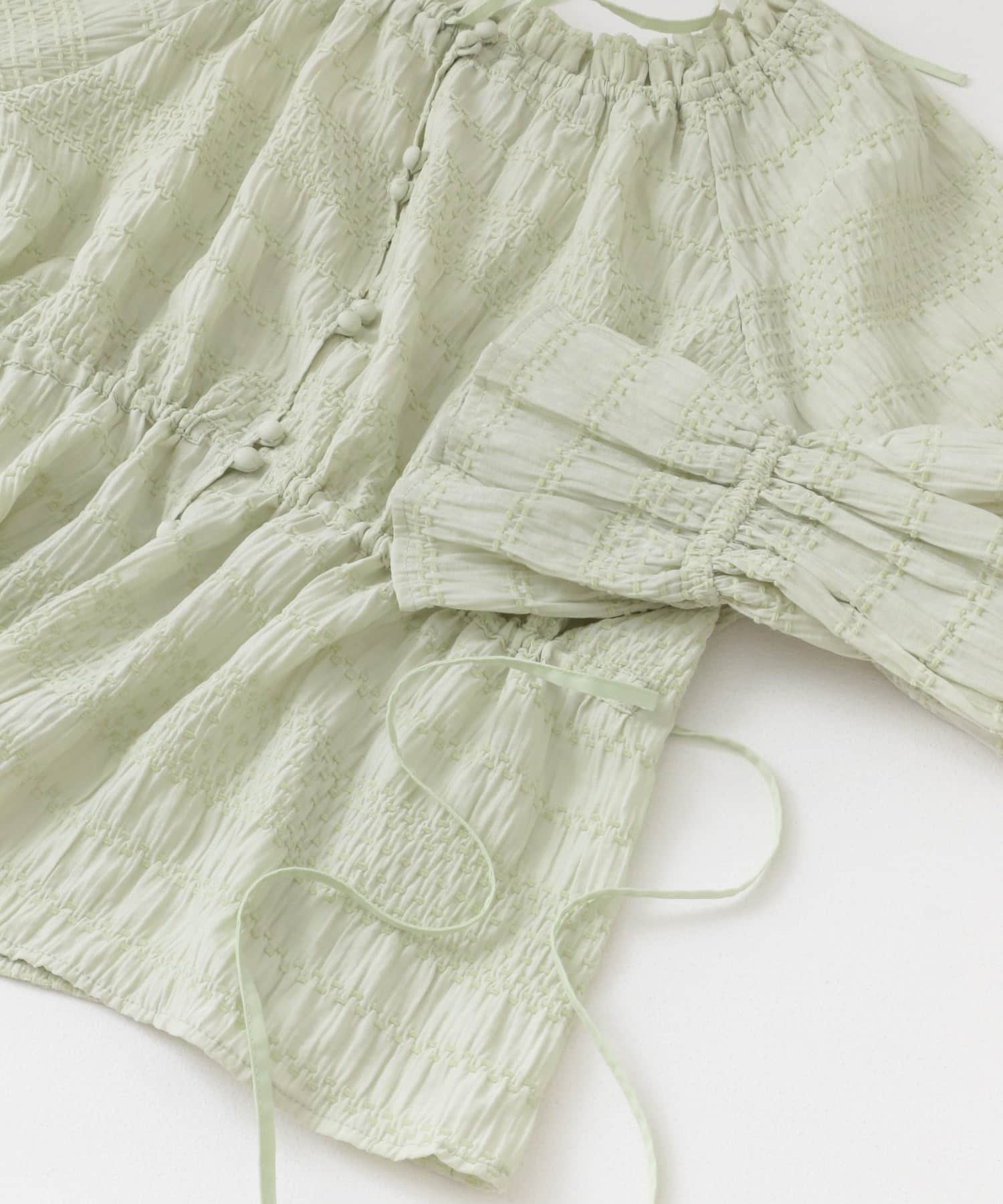 2WAYオフショルブラウス L.GREEN one