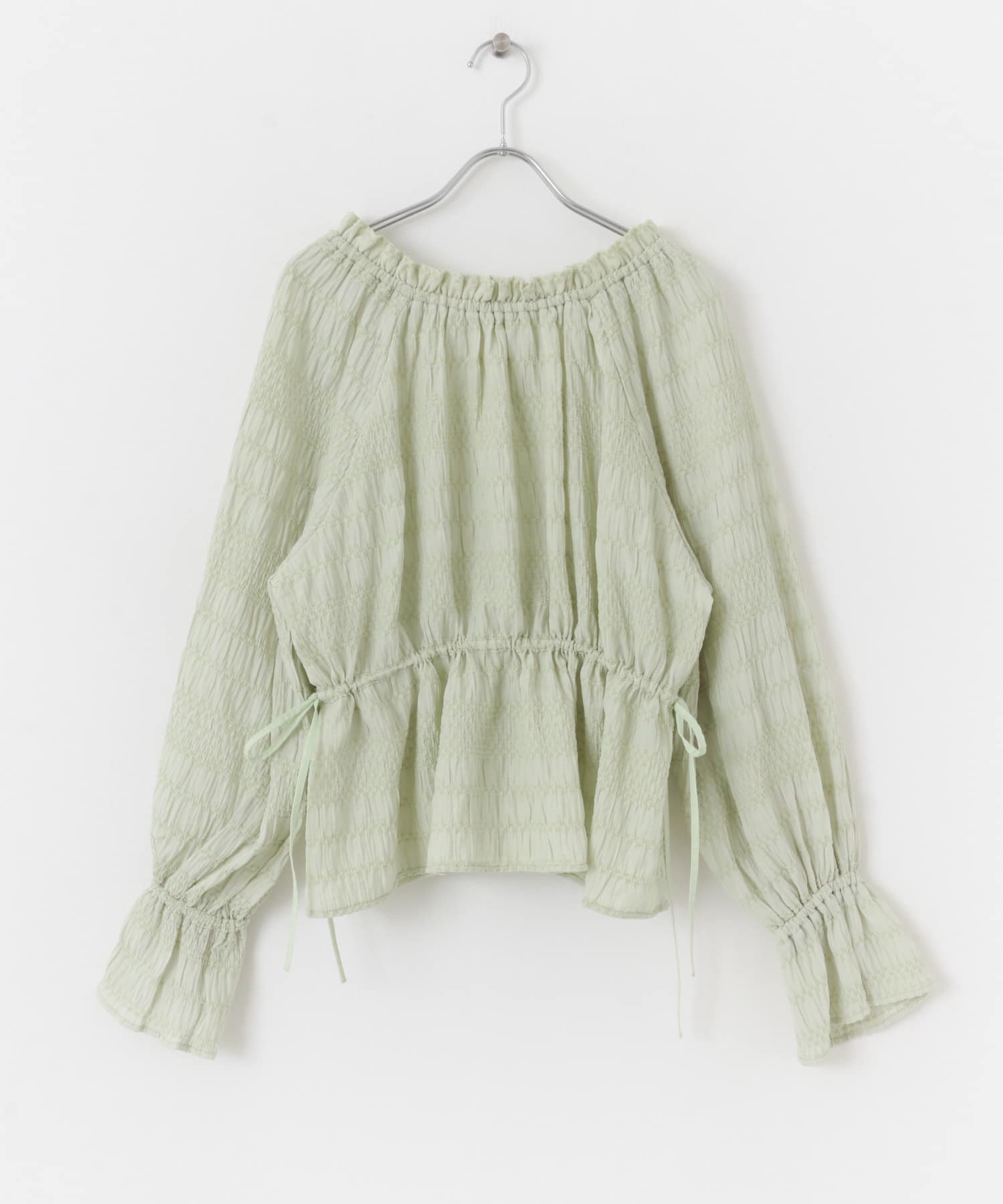 2WAYオフショルブラウス L.GREEN one