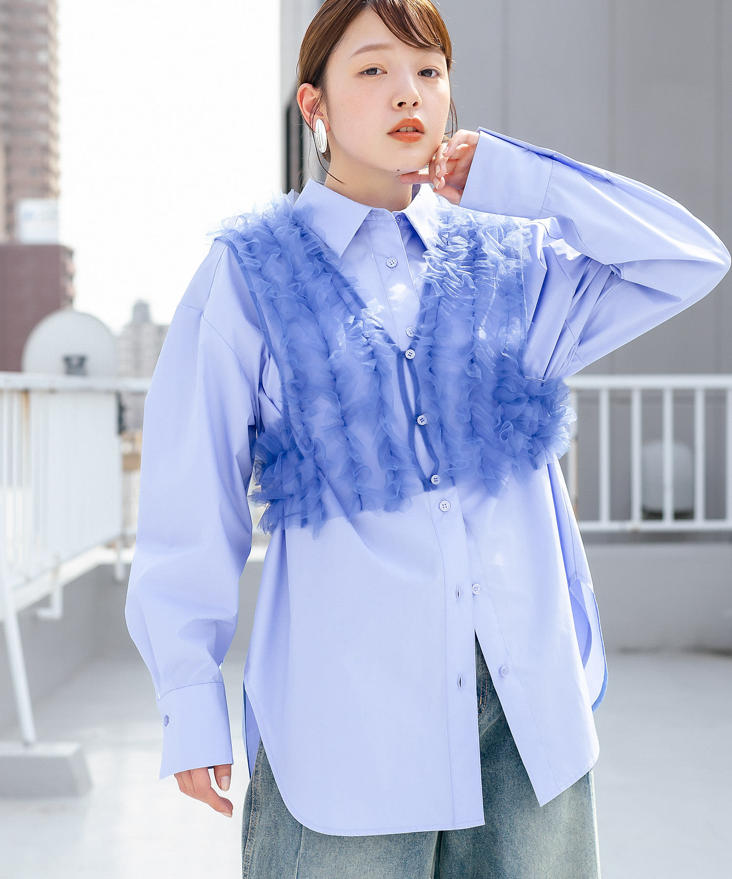 シアーフリルSETシャツ