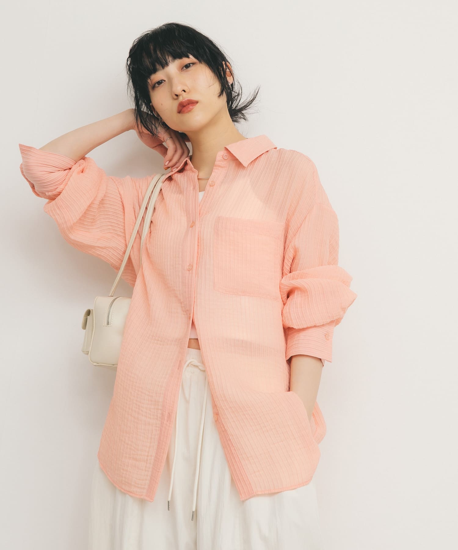 2WAYシアーストライプシャツ(one PINK): トップス｜URBAN RESEARCH公式