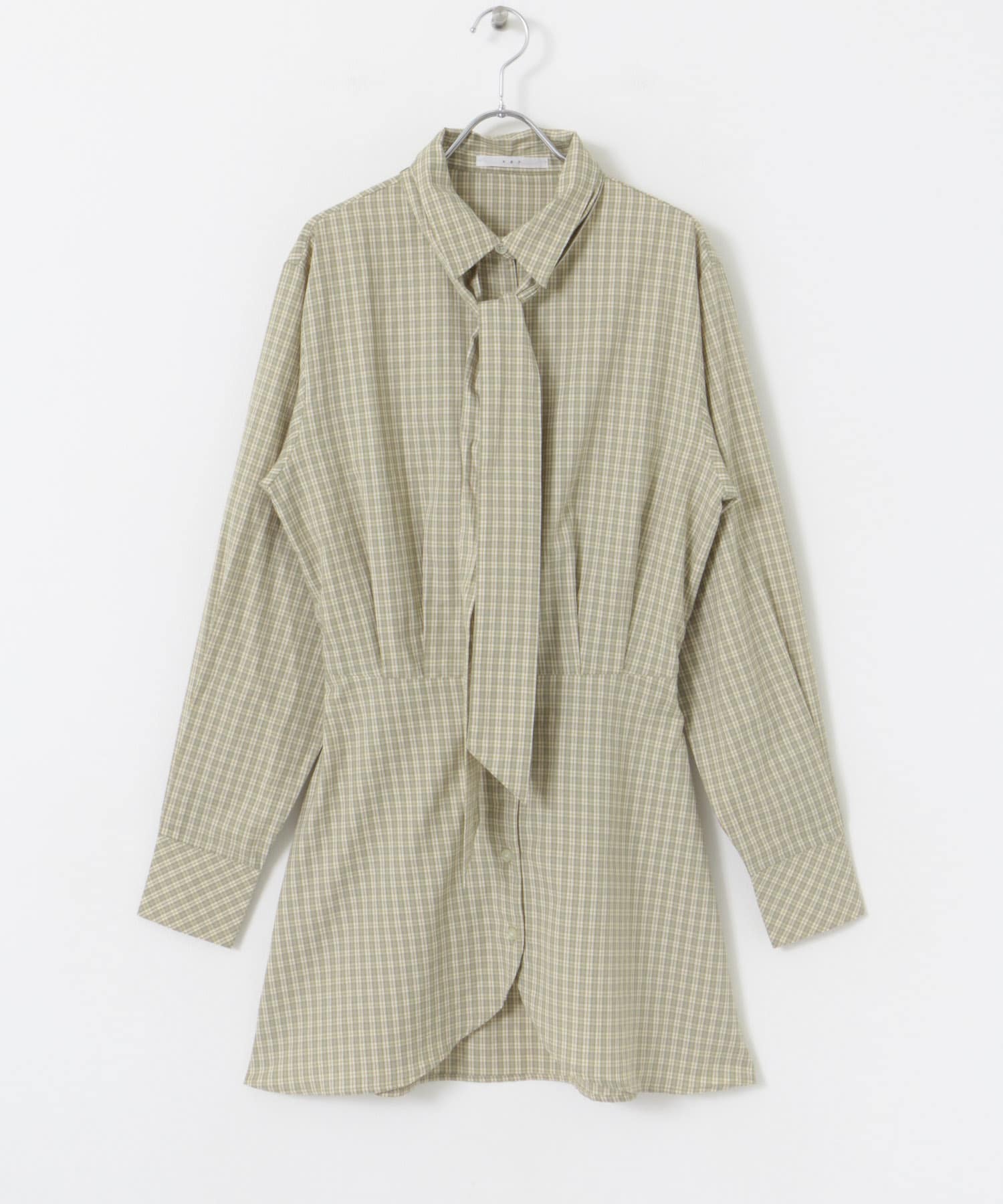 ウエストマークチェックシャツ PISTACHIO one