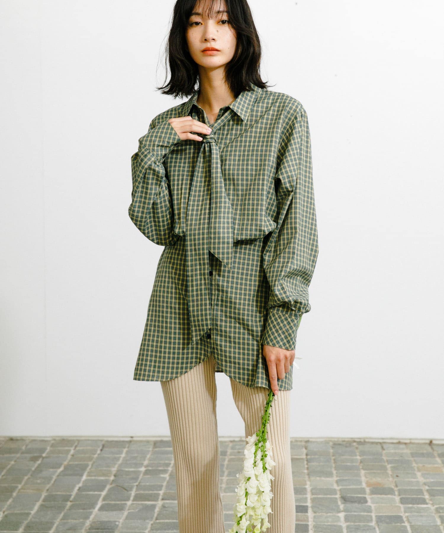 ウエストマークチェックシャツ(one BLUEGREEN): トップス｜URBAN