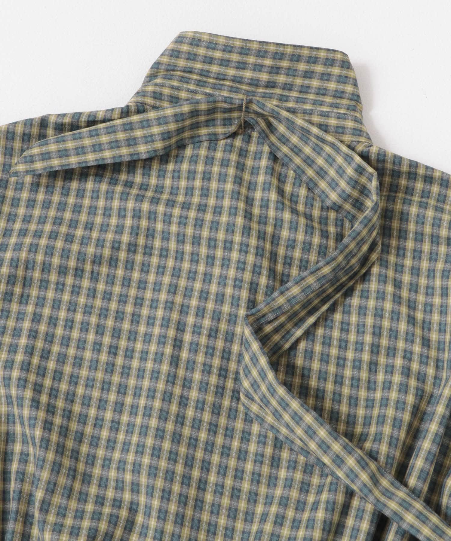 ウエストマークチェックシャツ BLUEGREEN one