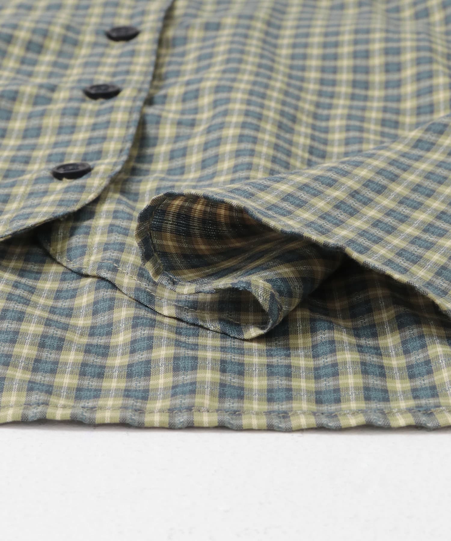 ウエストマークチェックシャツ BLUEGREEN one