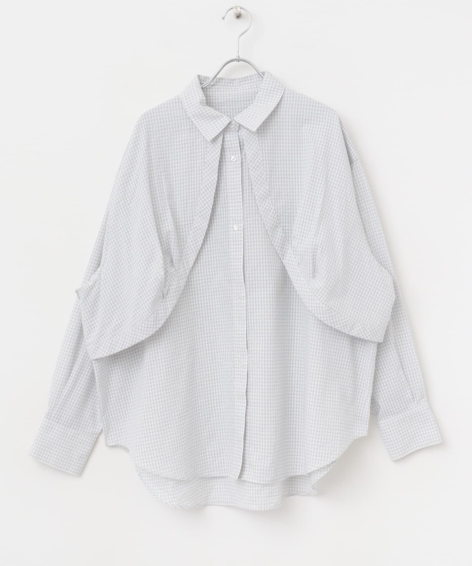 チェックレイヤードBIGシャツ OFF one