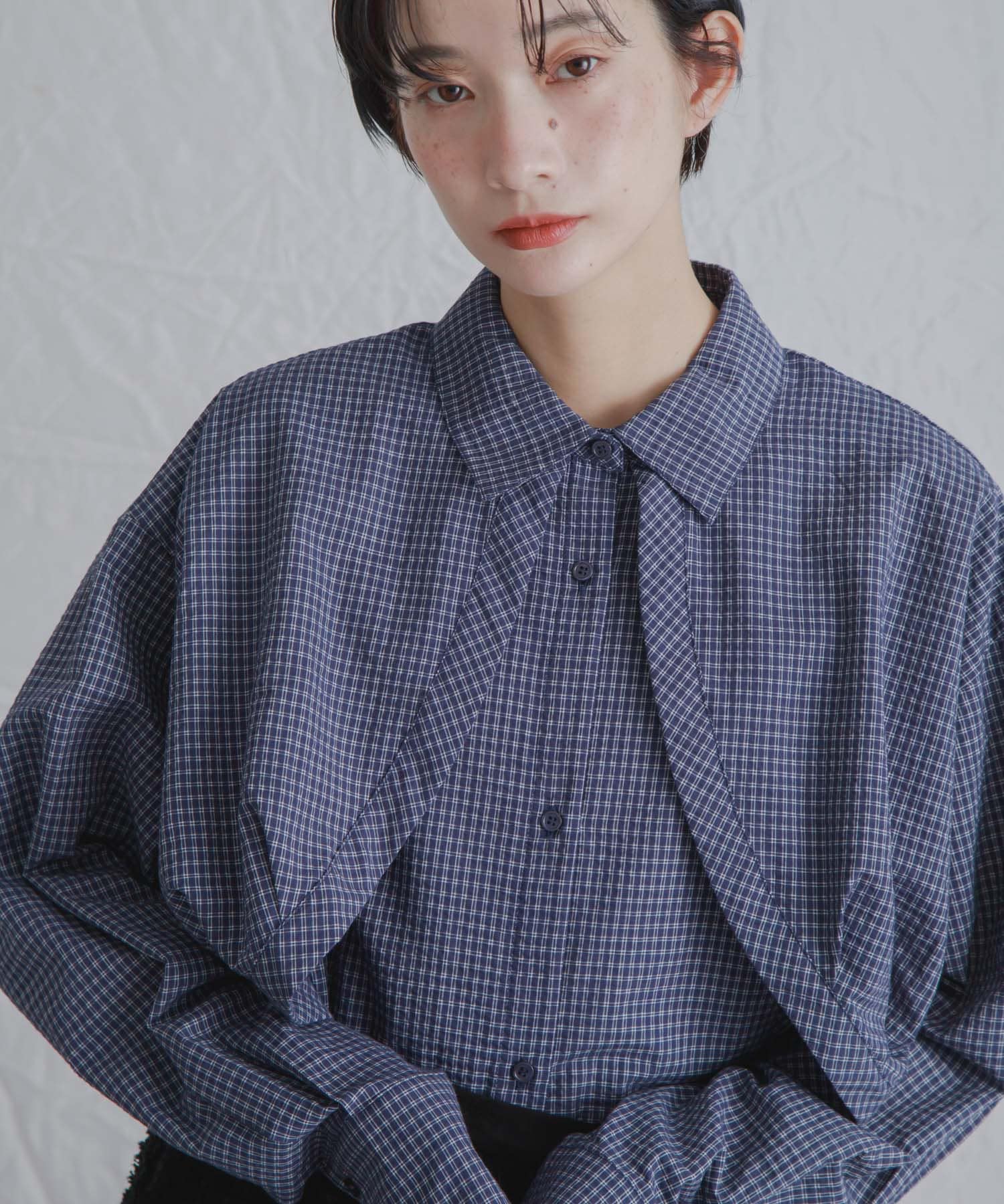 チェックレイヤードBIGシャツ