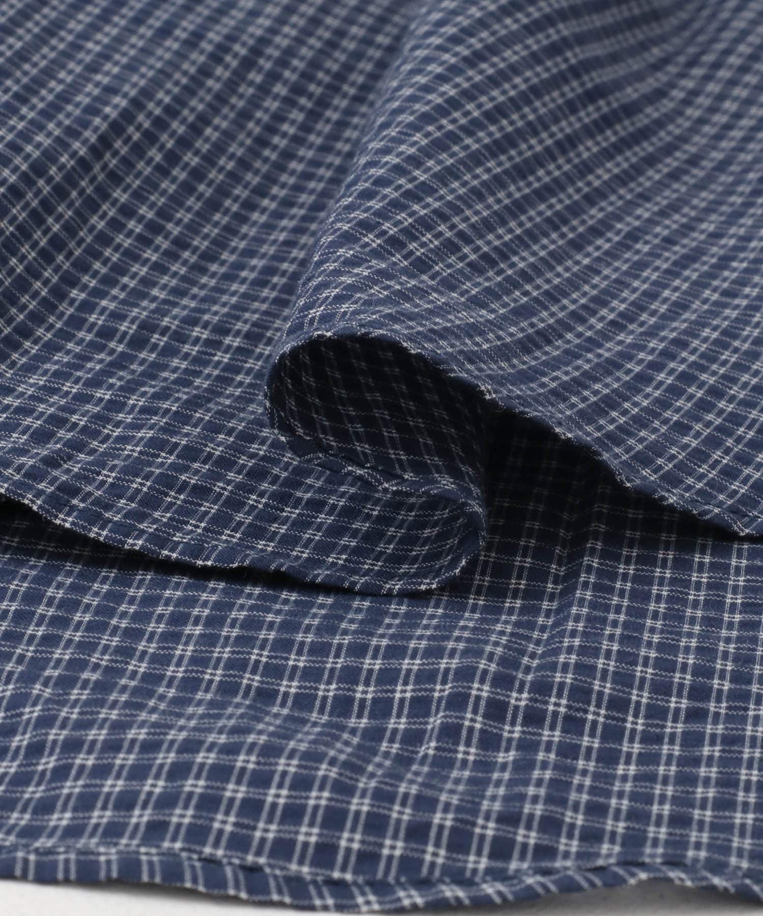 チェックレイヤードBIGシャツ NAVY one