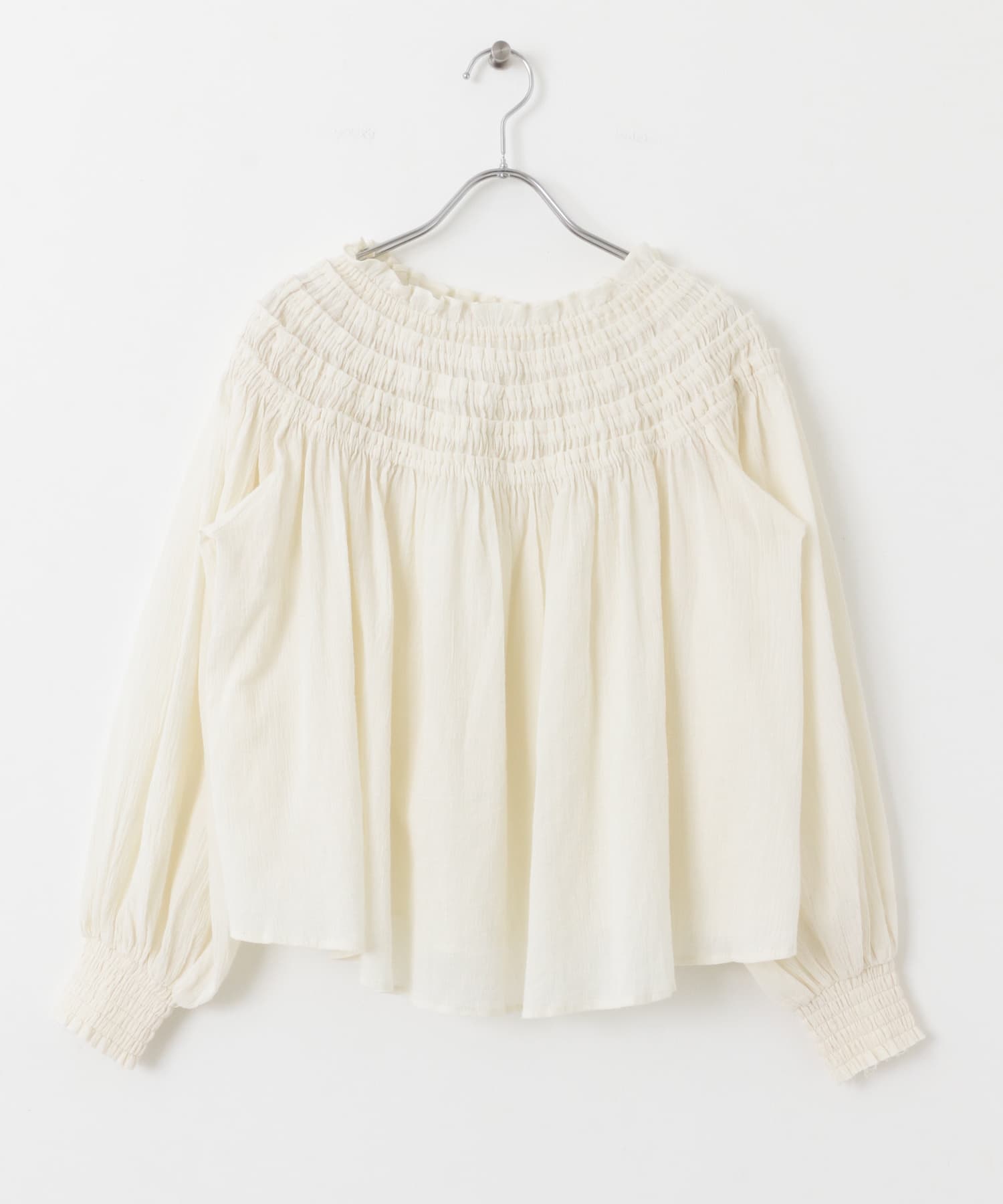2WAYシャーリングブラウス IVORY one
