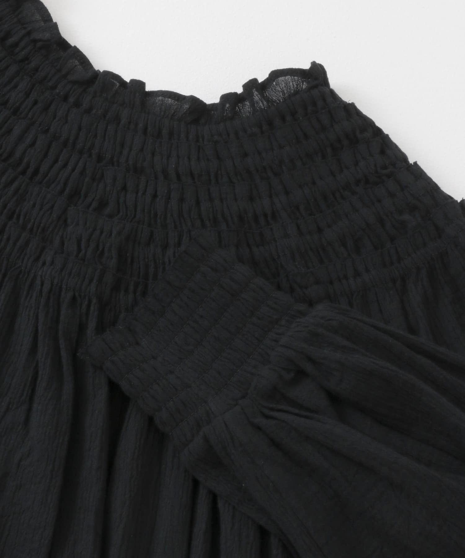 2WAYシャーリングブラウス BLACK one