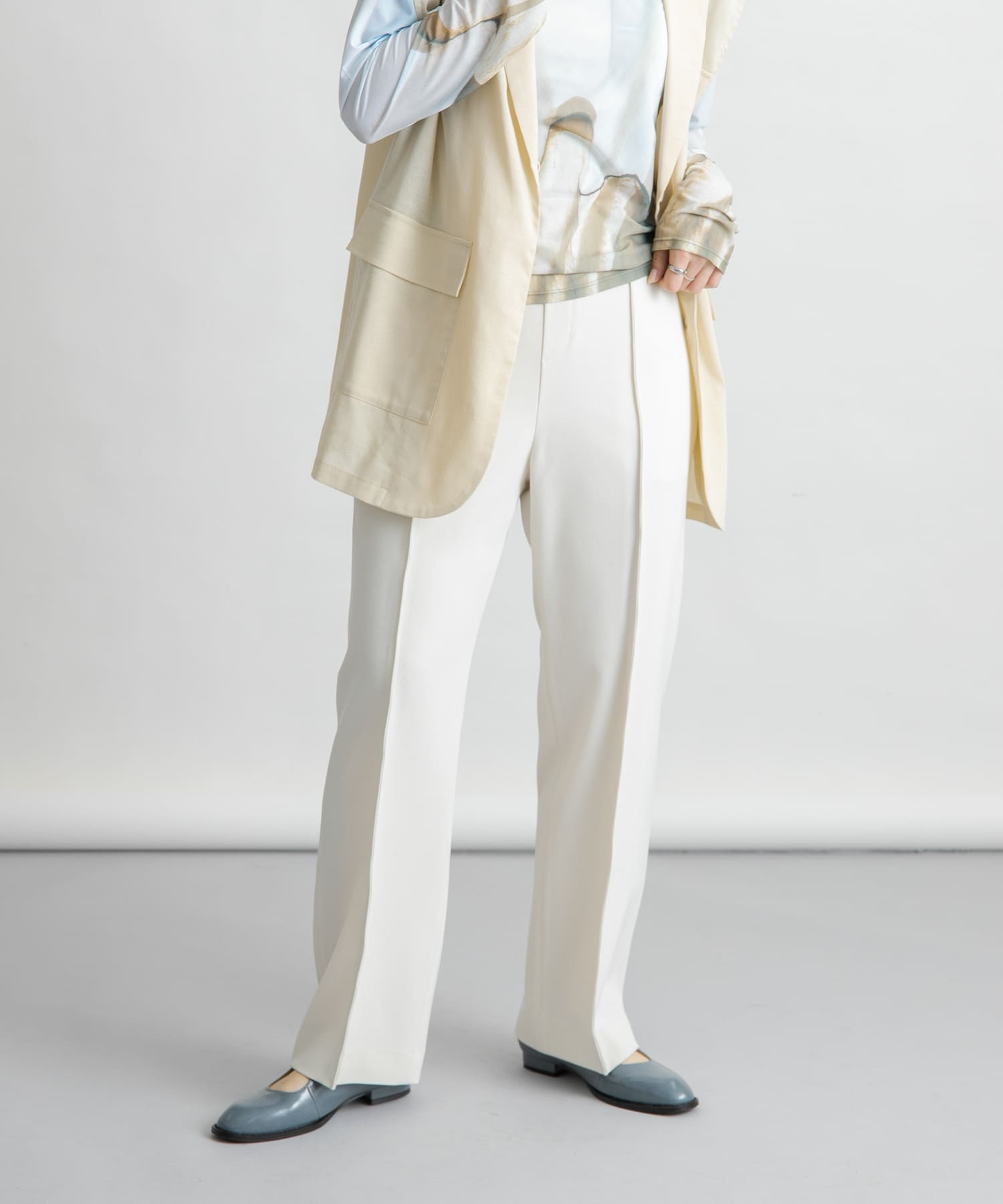 『2サイズ展開』ピンタックストレートパンツ