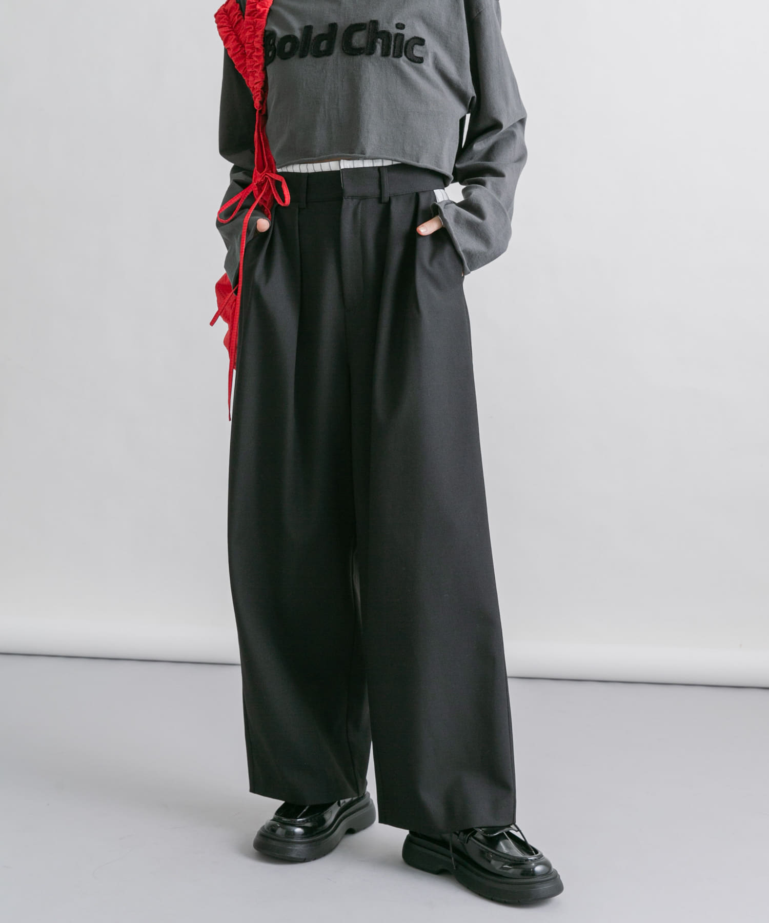 レイヤードデザインスラックス